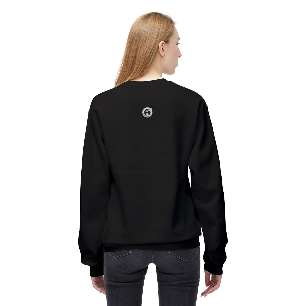 Regency Drama Crewneck Sweatshirt — "Rife With Regency Drama" Vintage Floral Graphic