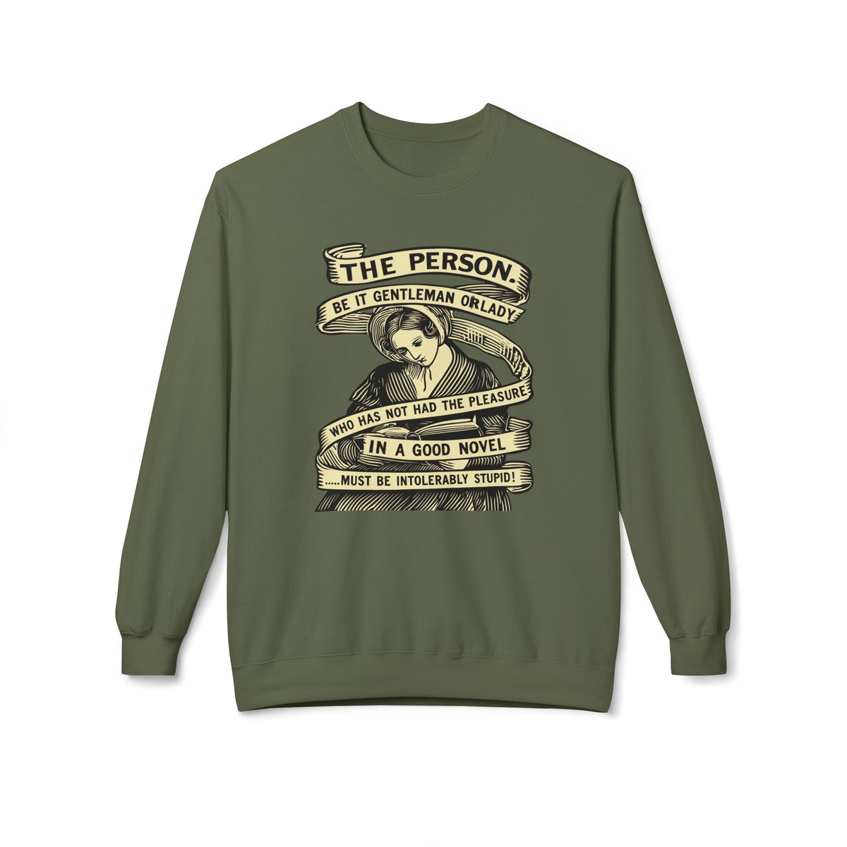 Novel Lover Crewneck Sweatshirt — "Reading Good Books" Vintage Book Quote
