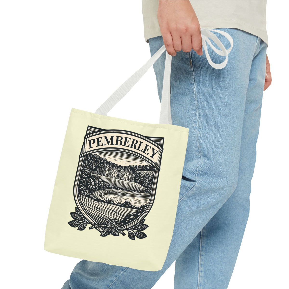 Pemberley Crest Tote Bag — Regency Manor Vintage Shield Canvas Tote