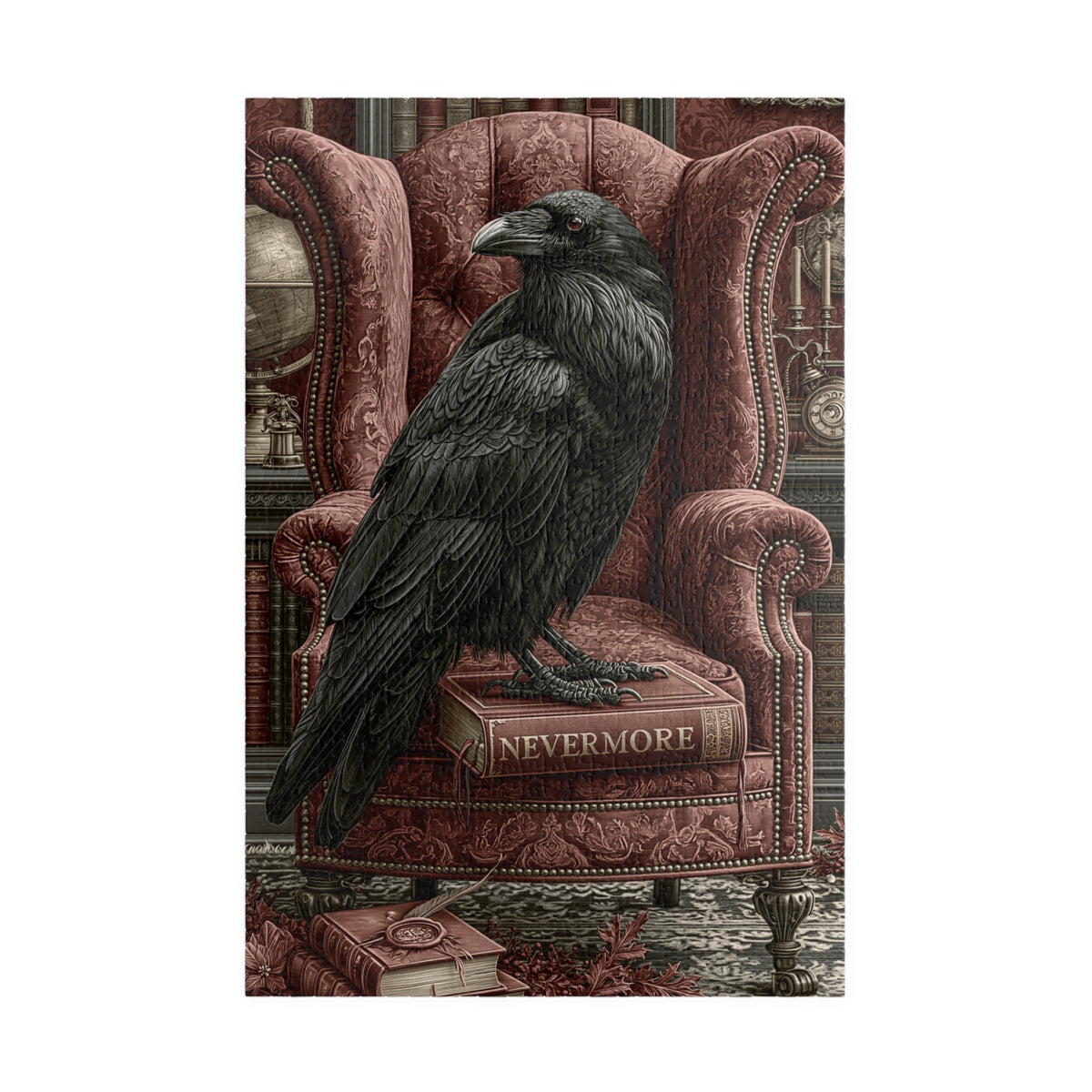 Poe's Raven on Armchair - Nevermore Puzzle