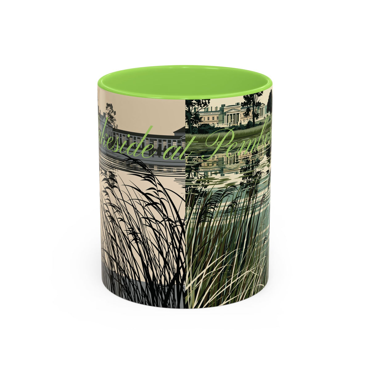 Strolling Lakeside with Mr. Darcy  —  Scenic Lakeside Vintage Gentleman Mug (11oz & 15oz)