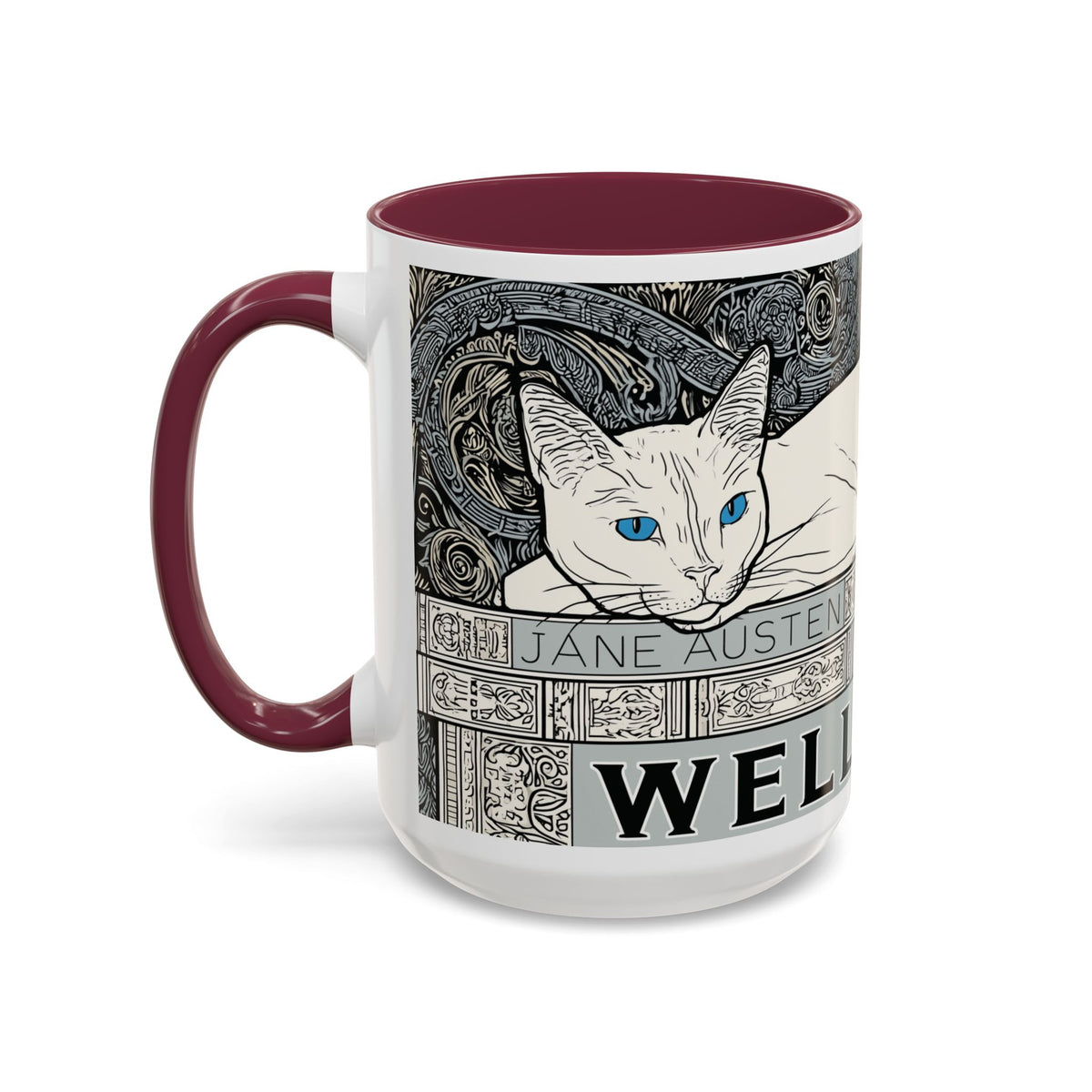 Well Read Siamese Cat Mug | Color Accent Ceramic Mug