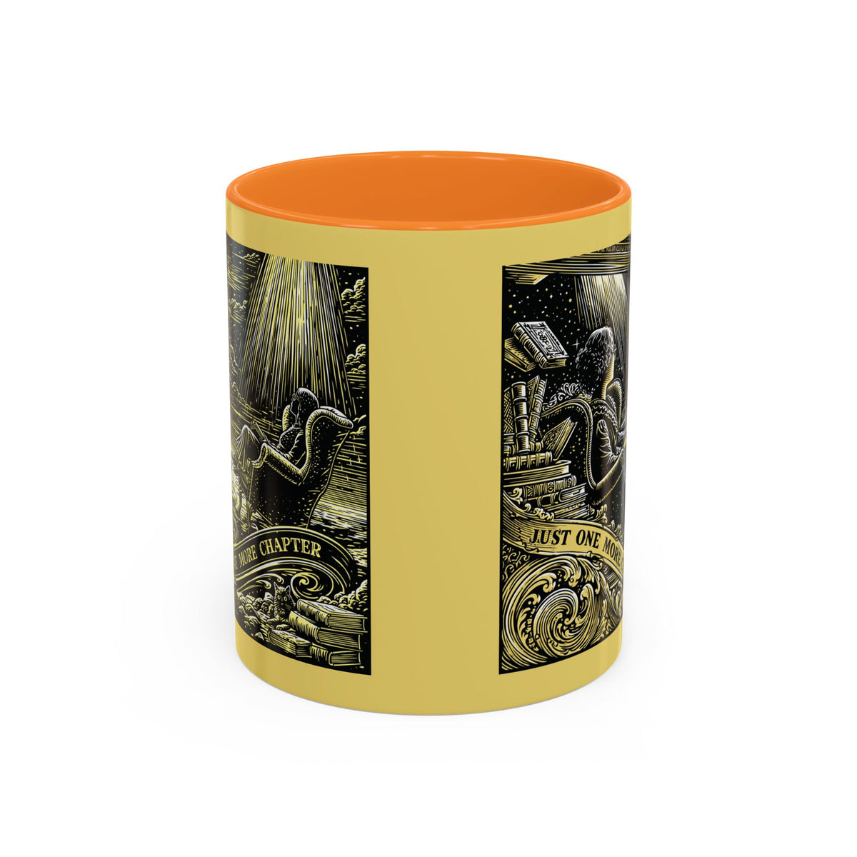 "Just One More Chapter" Under UFO Illustration Mug | Color Accent Coffee Cup
