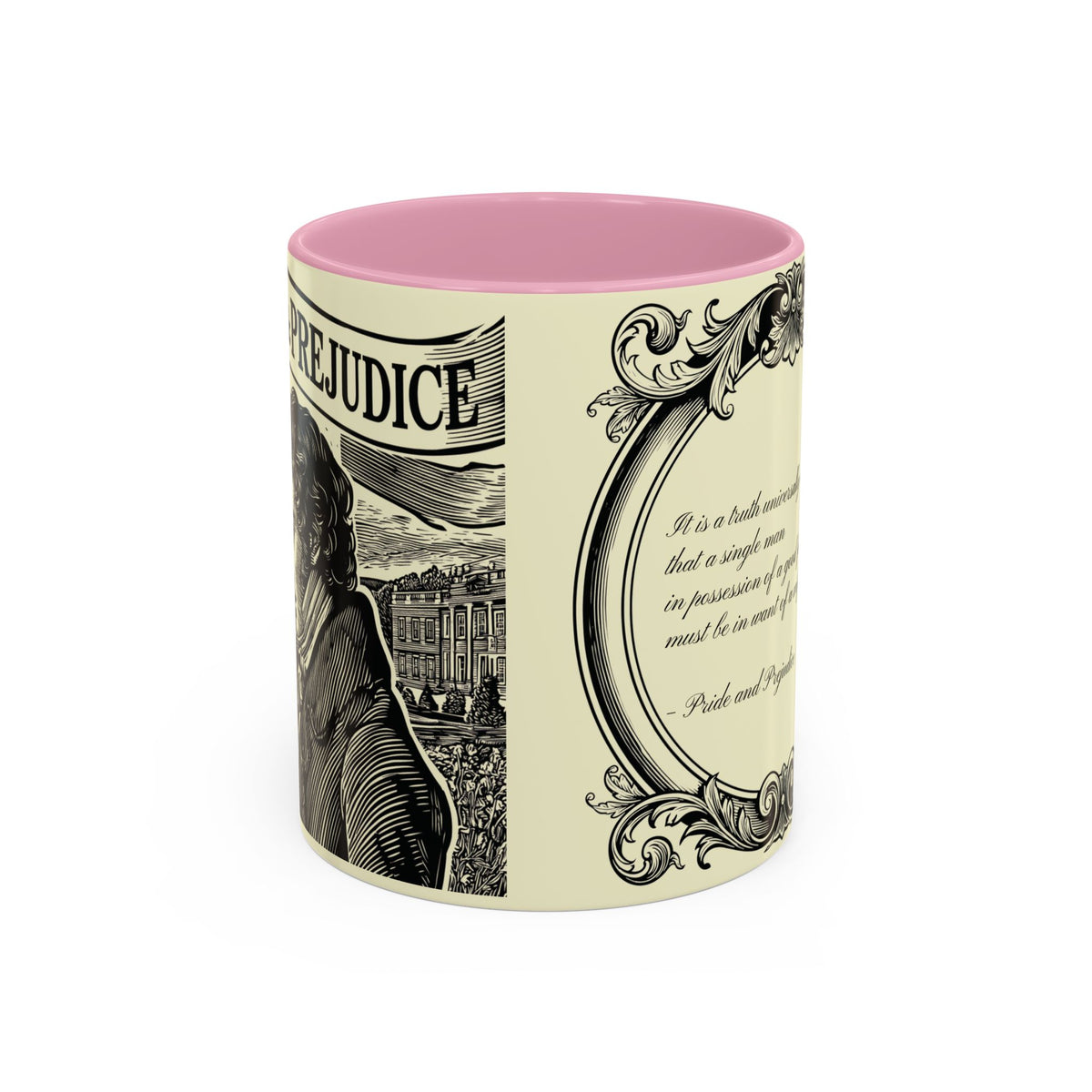 Pride and Prejudice Quote Mug — “Mr. Darcy at Pemberley” Vintage Jane Austen Coffee Cup (11oz/15oz)