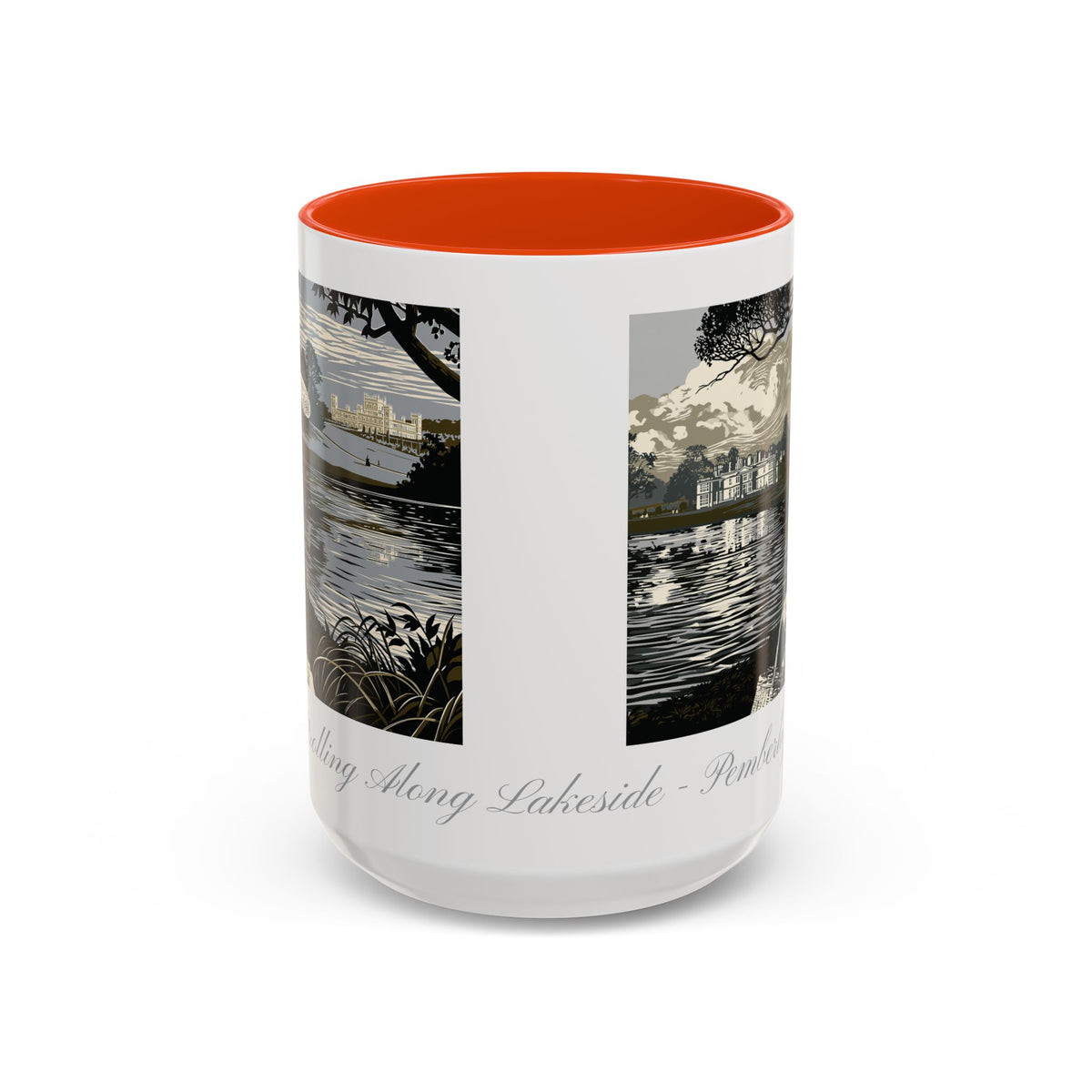 'Strolling Pemberley' Ceramic Coffee Cup — Vintage Regency Silhouette Mug