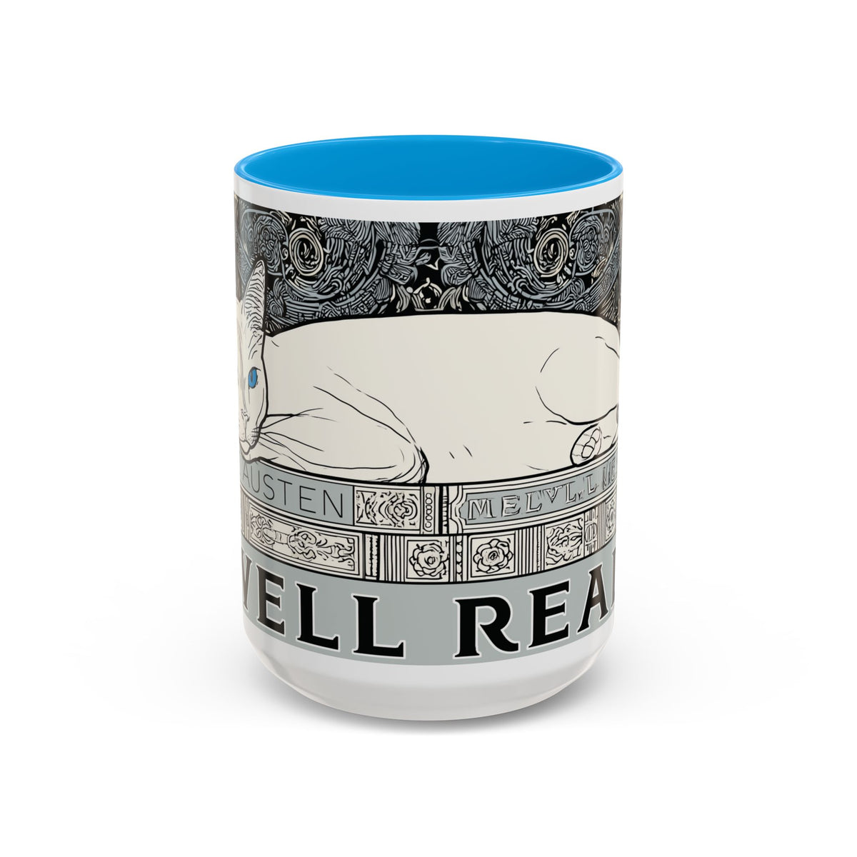 Well Read Siamese Cat Mug | Color Accent Ceramic Mug