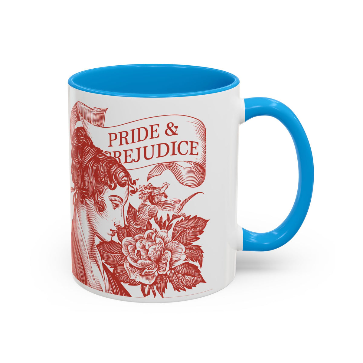 "...follies and nonsense" Elizabeth Bennet Quote  —  Pride & Prejudice Floral Mug (11oz/15oz)
