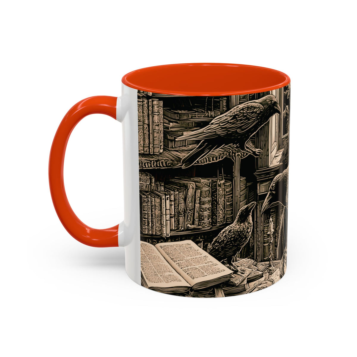 Edgar Allan Poe Raven Portrait Mug | Ceramic Coffee Cup