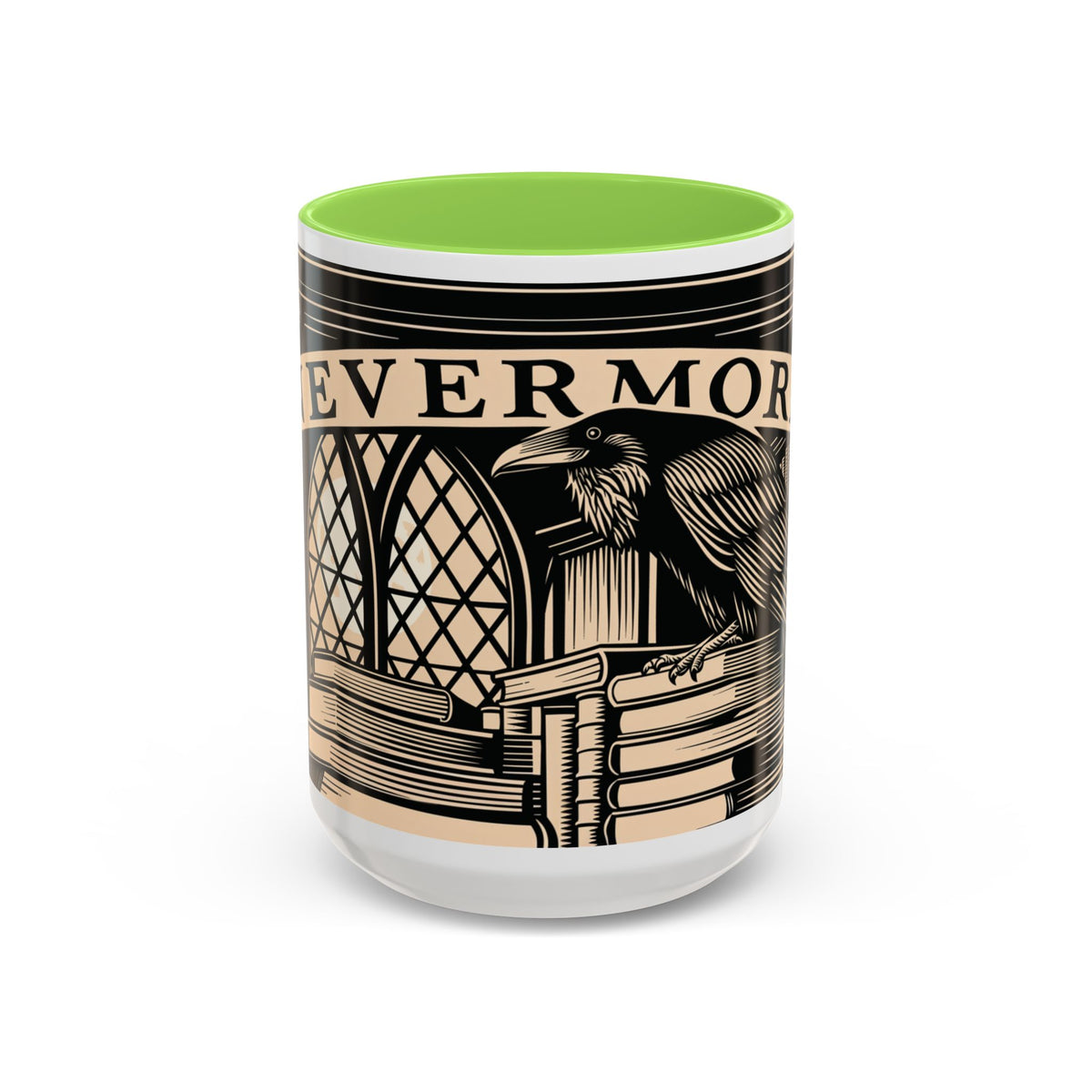 x Nevermore Raven woodcut illustration Mug | Edgar Allan Poe inspired