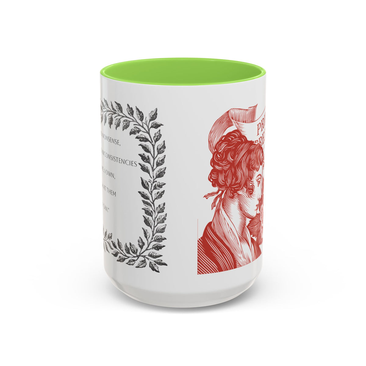 "...follies and nonsense" Elizabeth Bennet Quote  —  Pride & Prejudice Floral Mug (11oz/15oz)