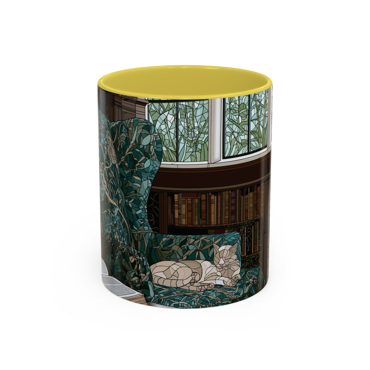 Cozy Reading Nook Cat Mug | Ceramic Coffee Cup 11oz 15oz