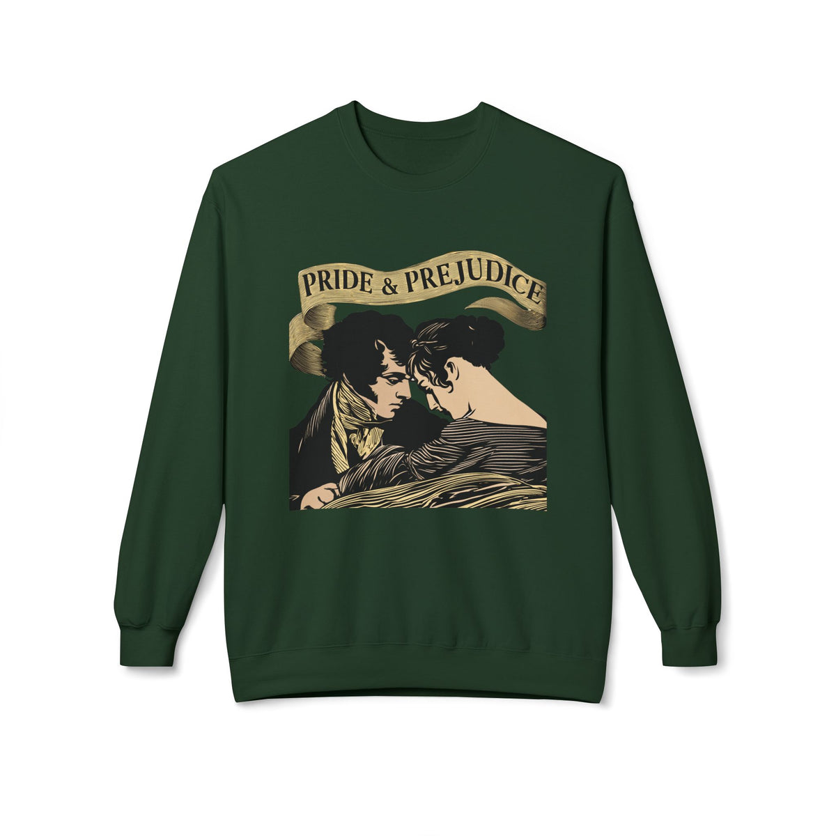 Sepia Toned Pride & Prejudice Crewneck Sweatshirt — Vintage Romance Literary Pullover