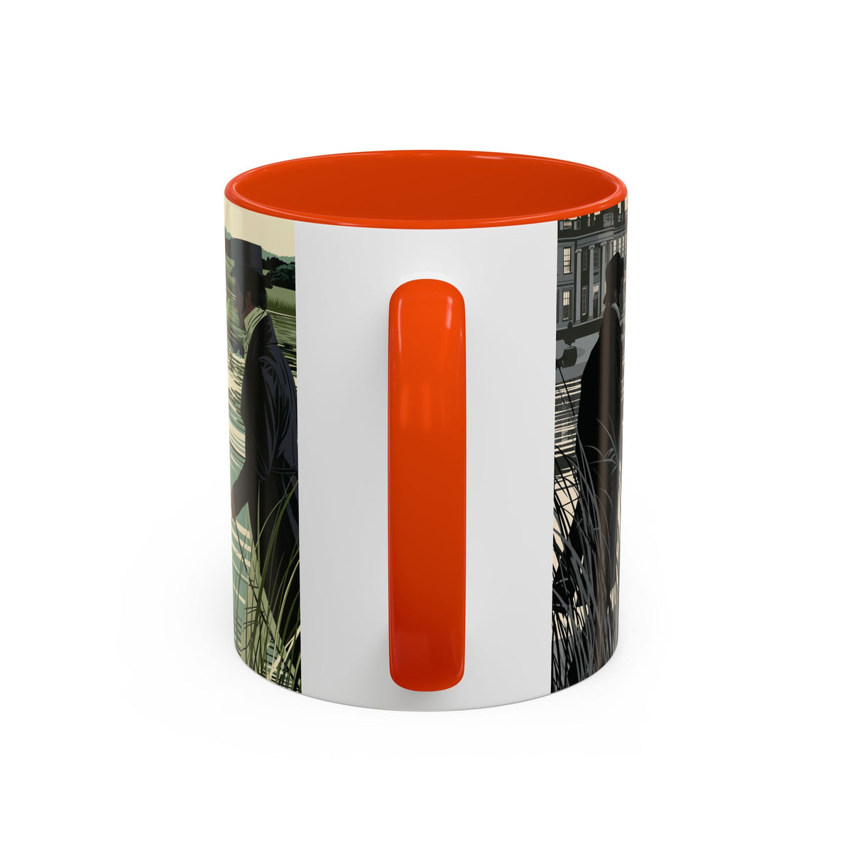 Strolling Lakeside with Mr. Darcy  —  Scenic Lakeside Vintage Gentleman Mug (11oz & 15oz)