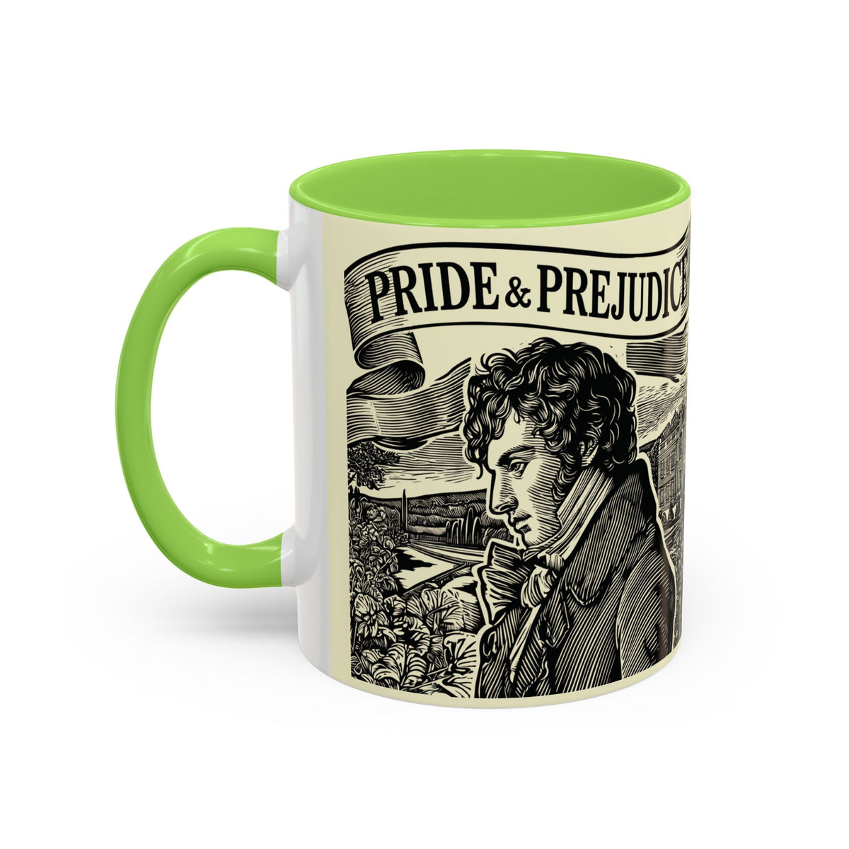Pride and Prejudice Quote Mug — “Mr. Darcy at Pemberley” Vintage Jane Austen Coffee Cup (11oz/15oz)