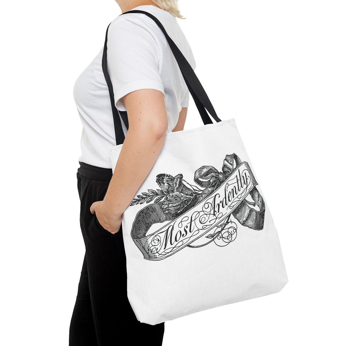 Regency Ribbon Banner Tote — Most Ardently