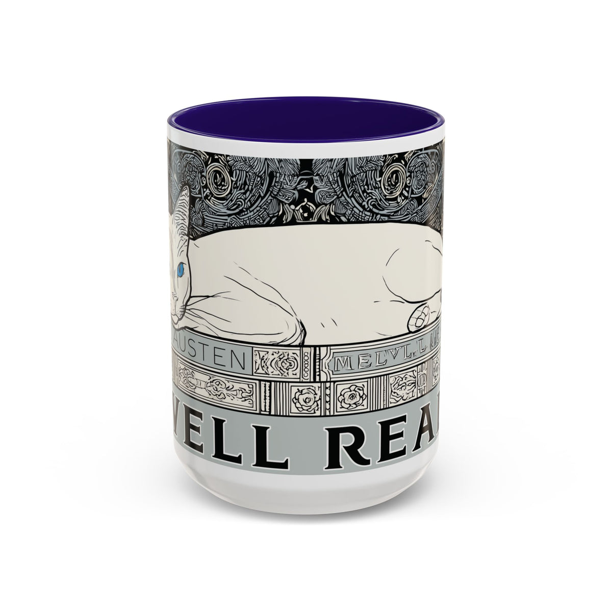 Well Read Siamese Cat Mug | Color Accent Ceramic Mug