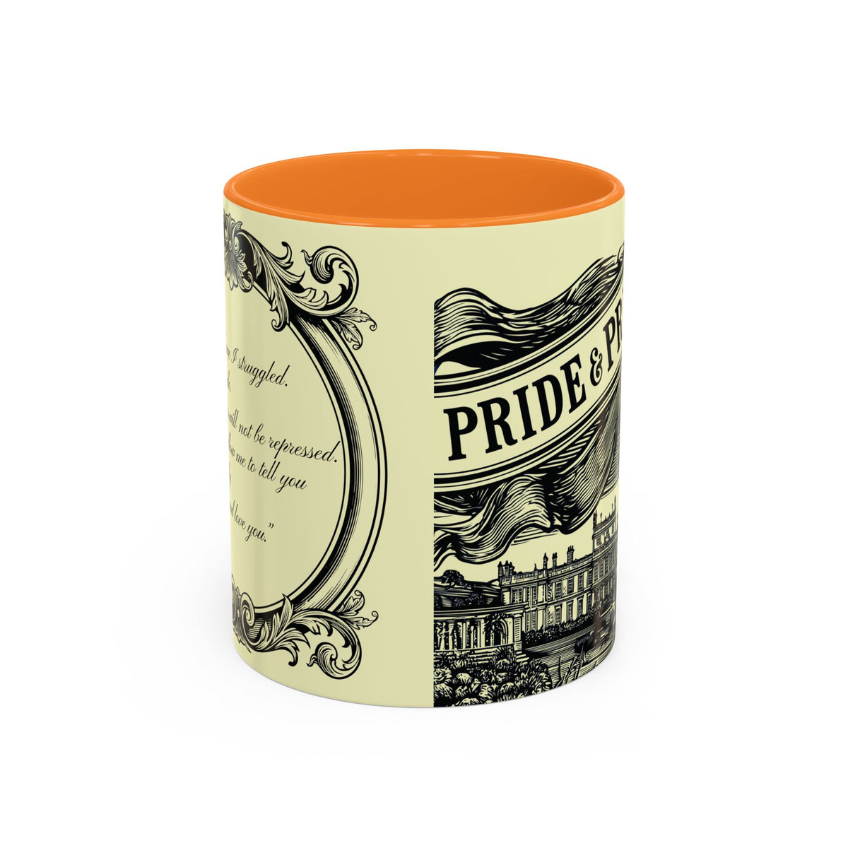 Pride & Prejudice Vintage Illustration Ceramic Mug — Mr. Darcy at Pemberley with Quote (11oz/15oz)