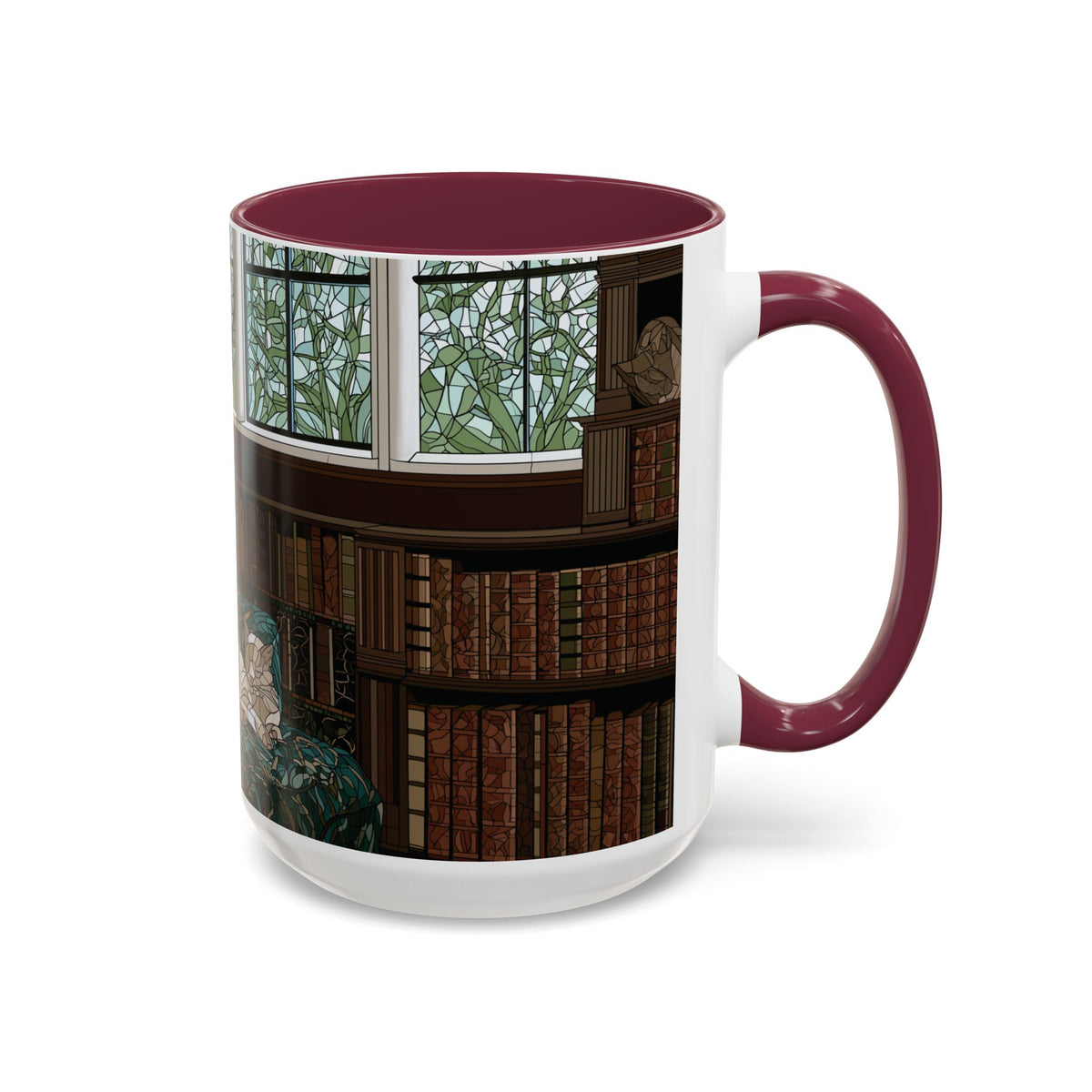 Cozy Reading Nook Cat Mug | Ceramic Coffee Cup 11oz 15oz