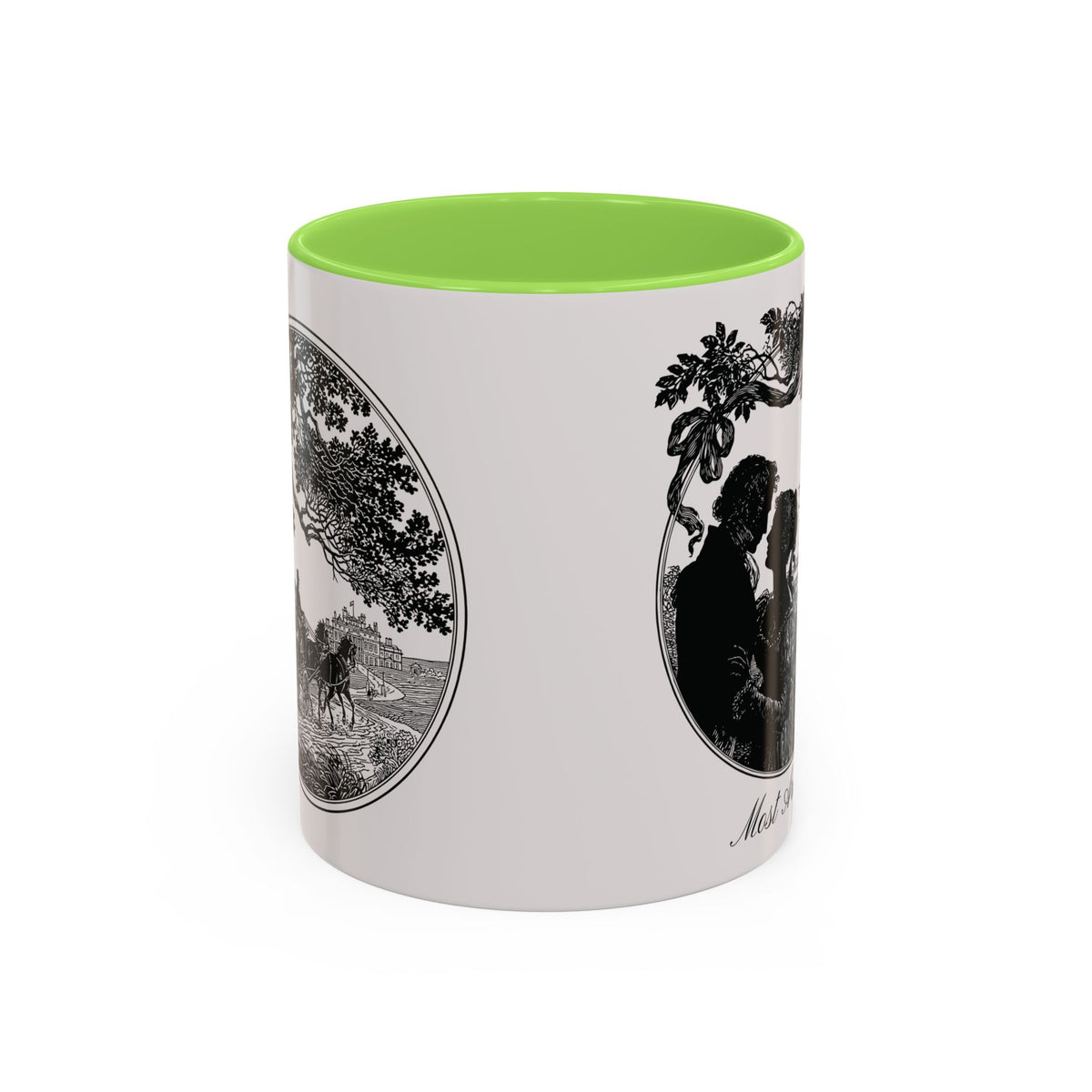 Romantic Vintage Silhouette Mug — "Most Ardently" Tea Coffee Cup (11oz/15oz)