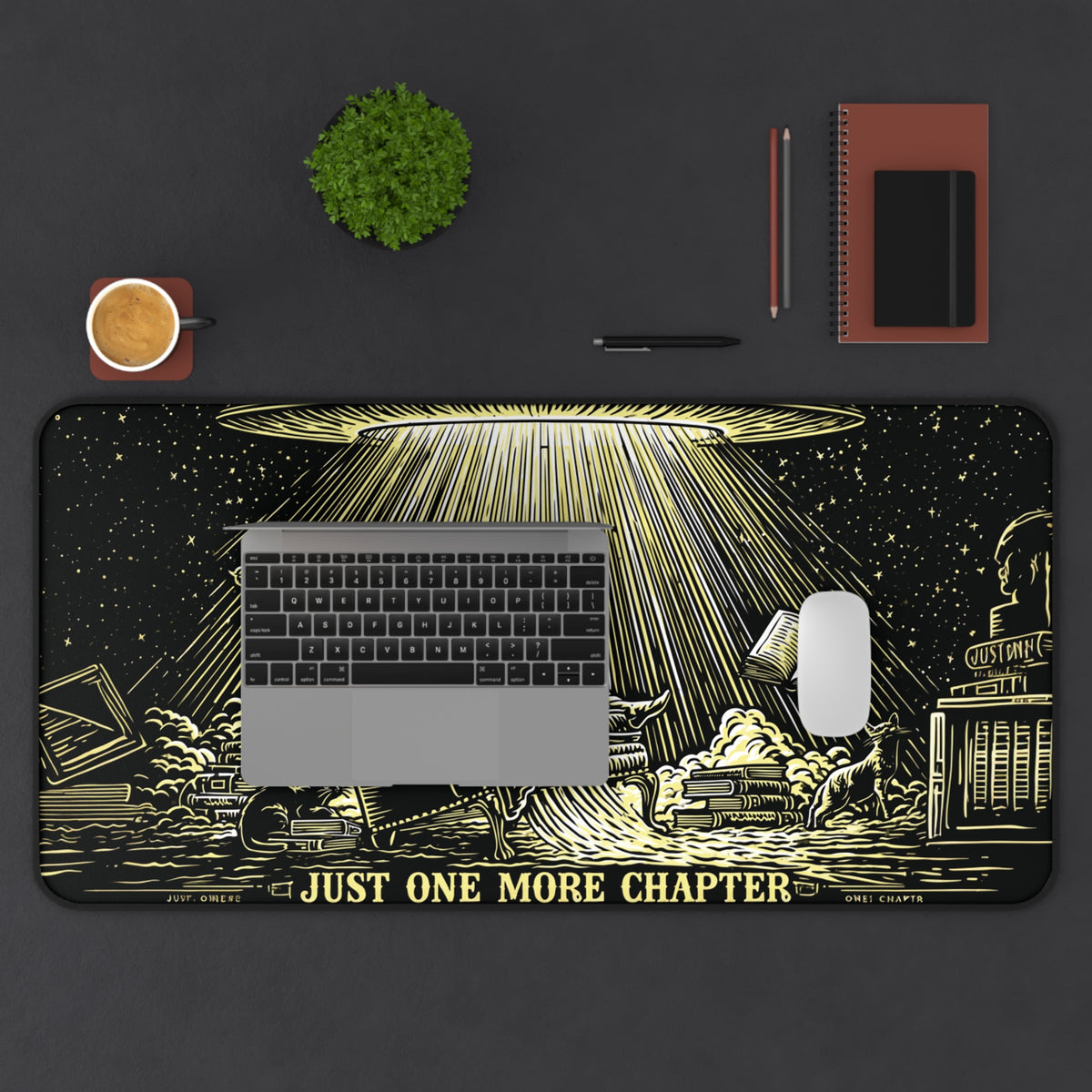 Alien Abduction Reader Desk Mat | "Just One More Chapter" Book Lover