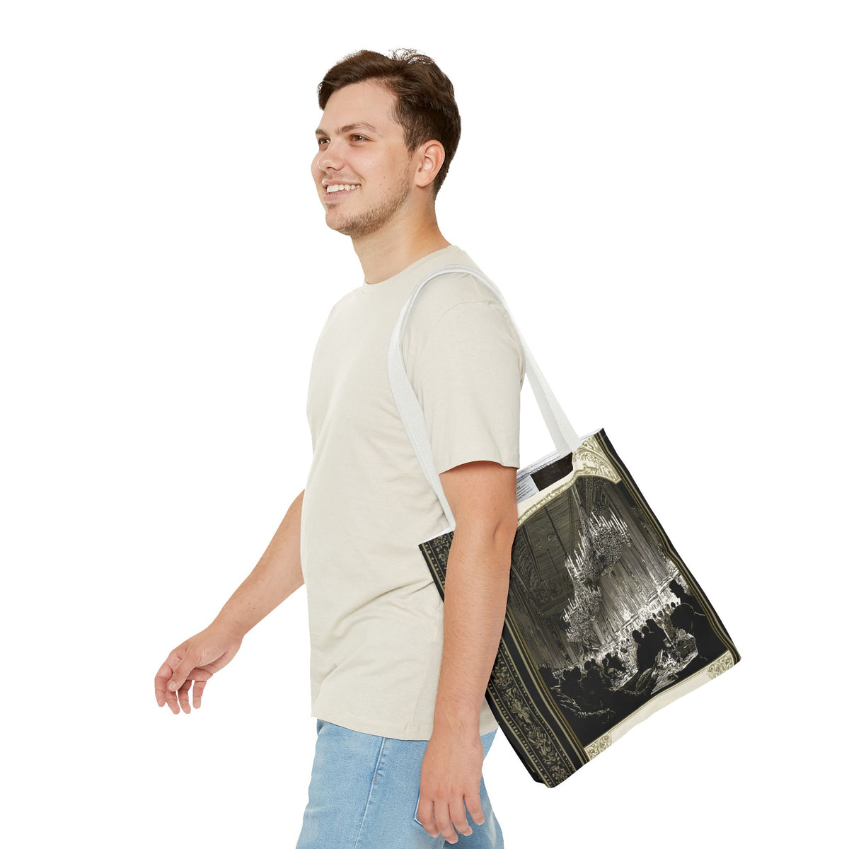 Regency Ballroom Chandelier Tote Bag | Vintage Ballroom Scene