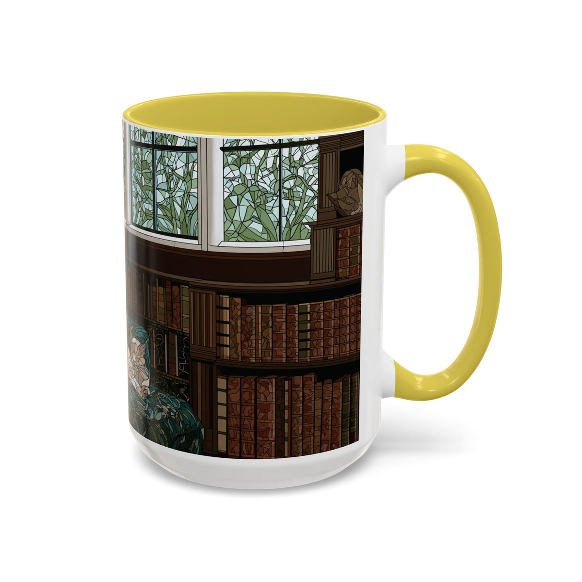 Cozy Reading Nook Cat Mug | Ceramic Coffee Cup 11oz 15oz