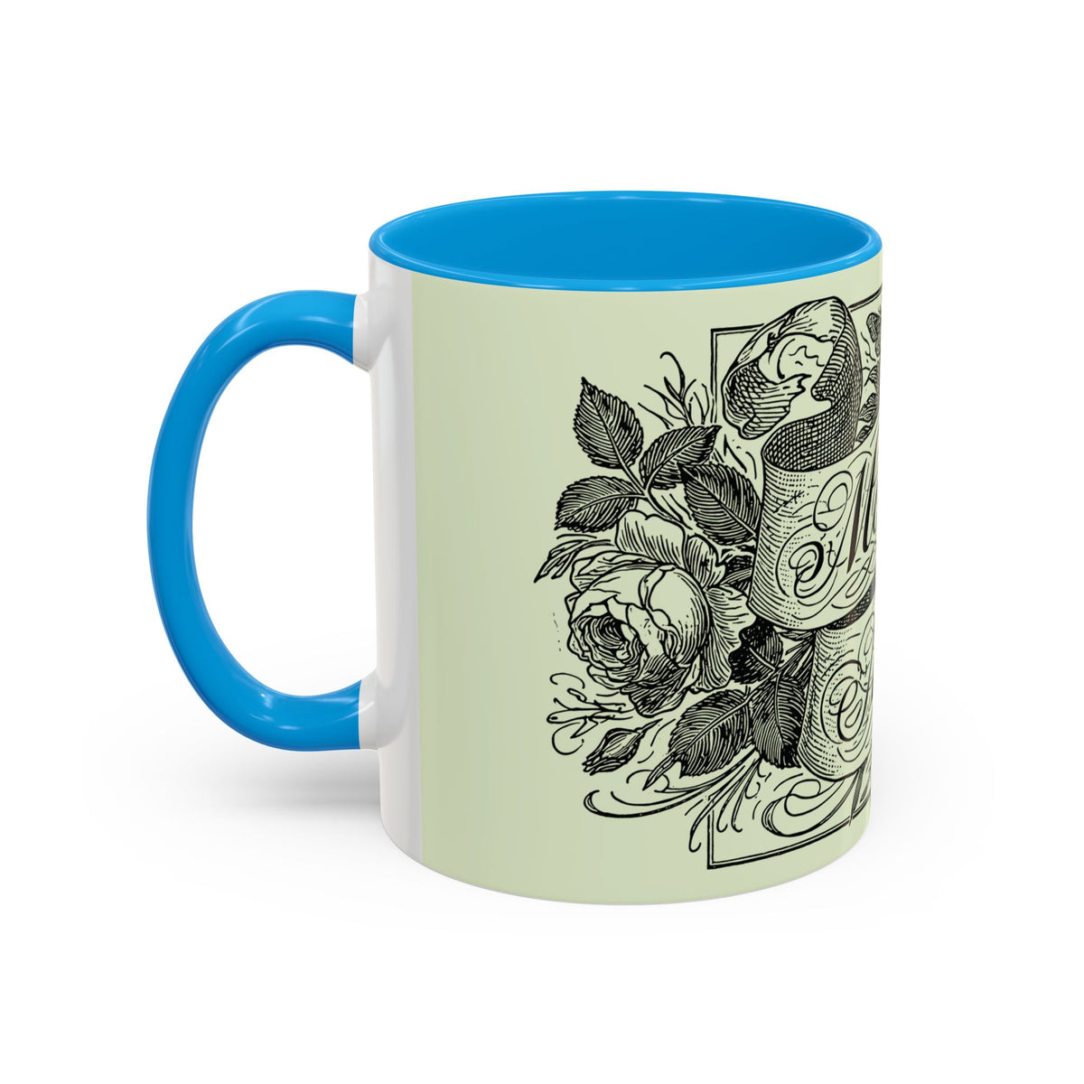 Most Ardently script banner floral Mug | Pink 11 or 15 oz.