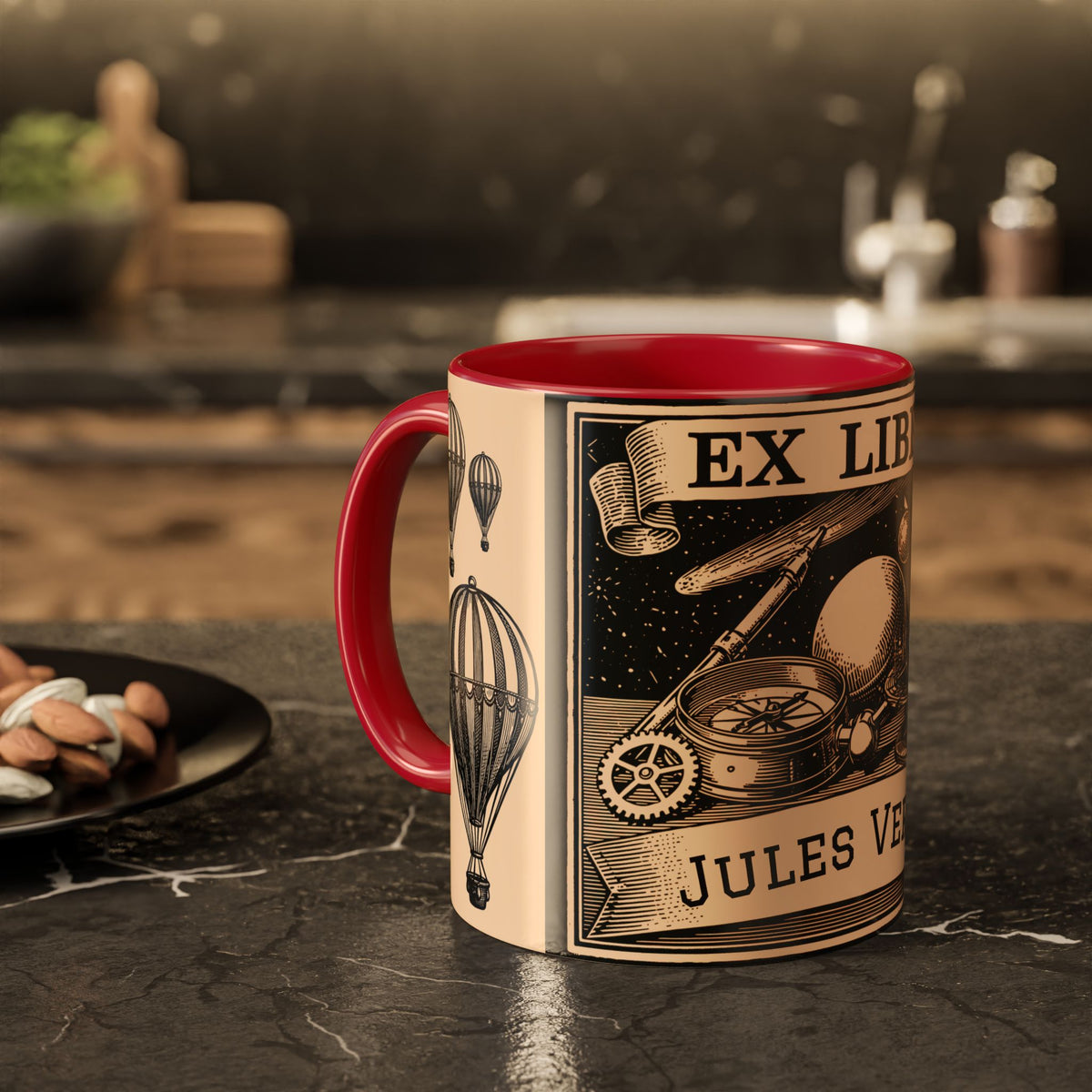 Jules Verne Ex Libris Vintage Science Fiction Coffee Mug (11oz & 15oz)