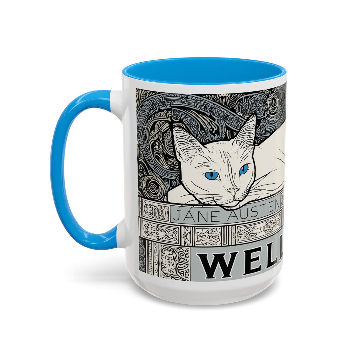 Well Read Siamese Cat Mug | Color Accent Ceramic Mug