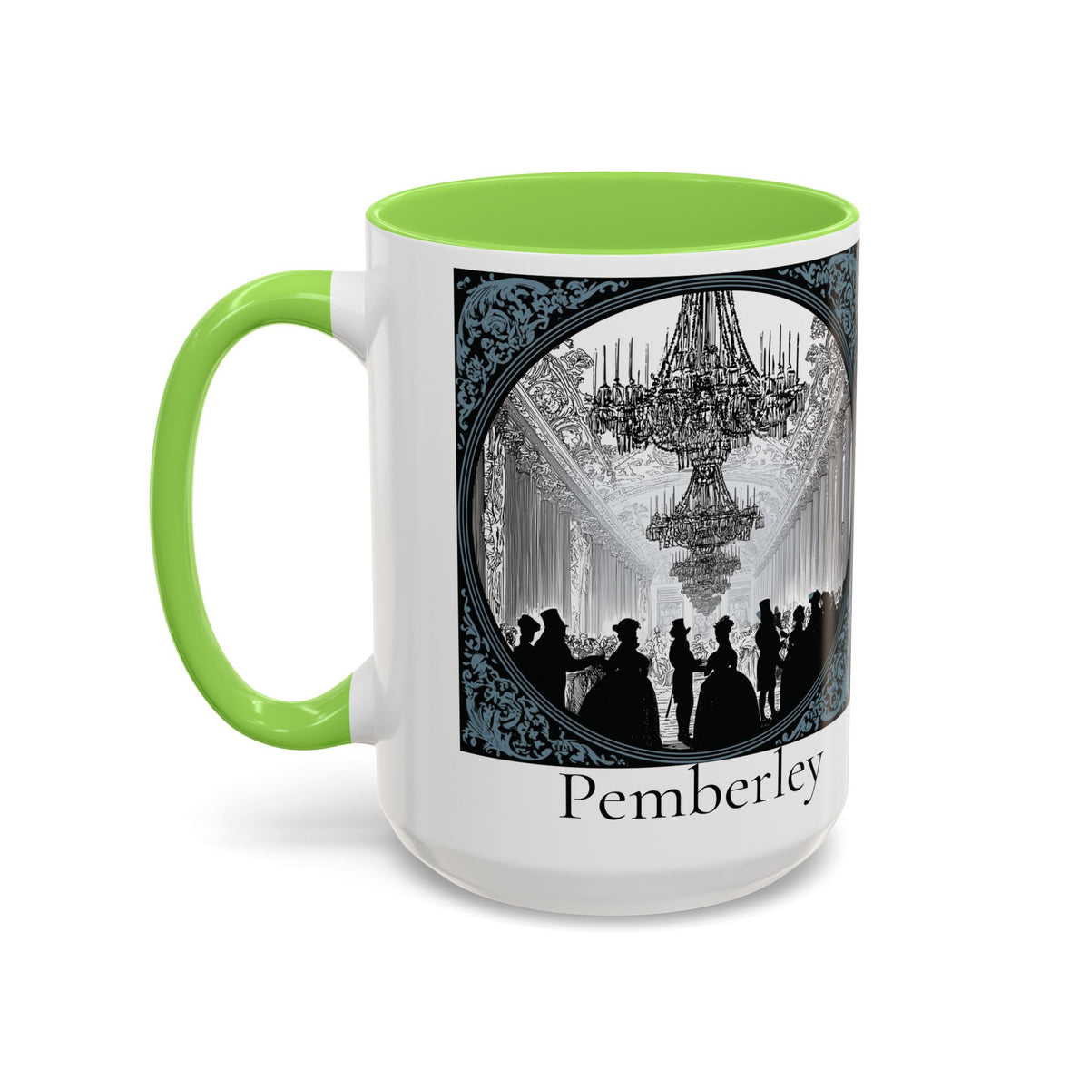 Pemberley Ballroom Illustration Mug | Color Accent Ceramic Mug