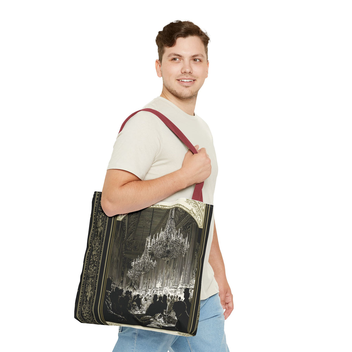 Regency Ballroom Chandelier Tote Bag | Vintage Ballroom Scene