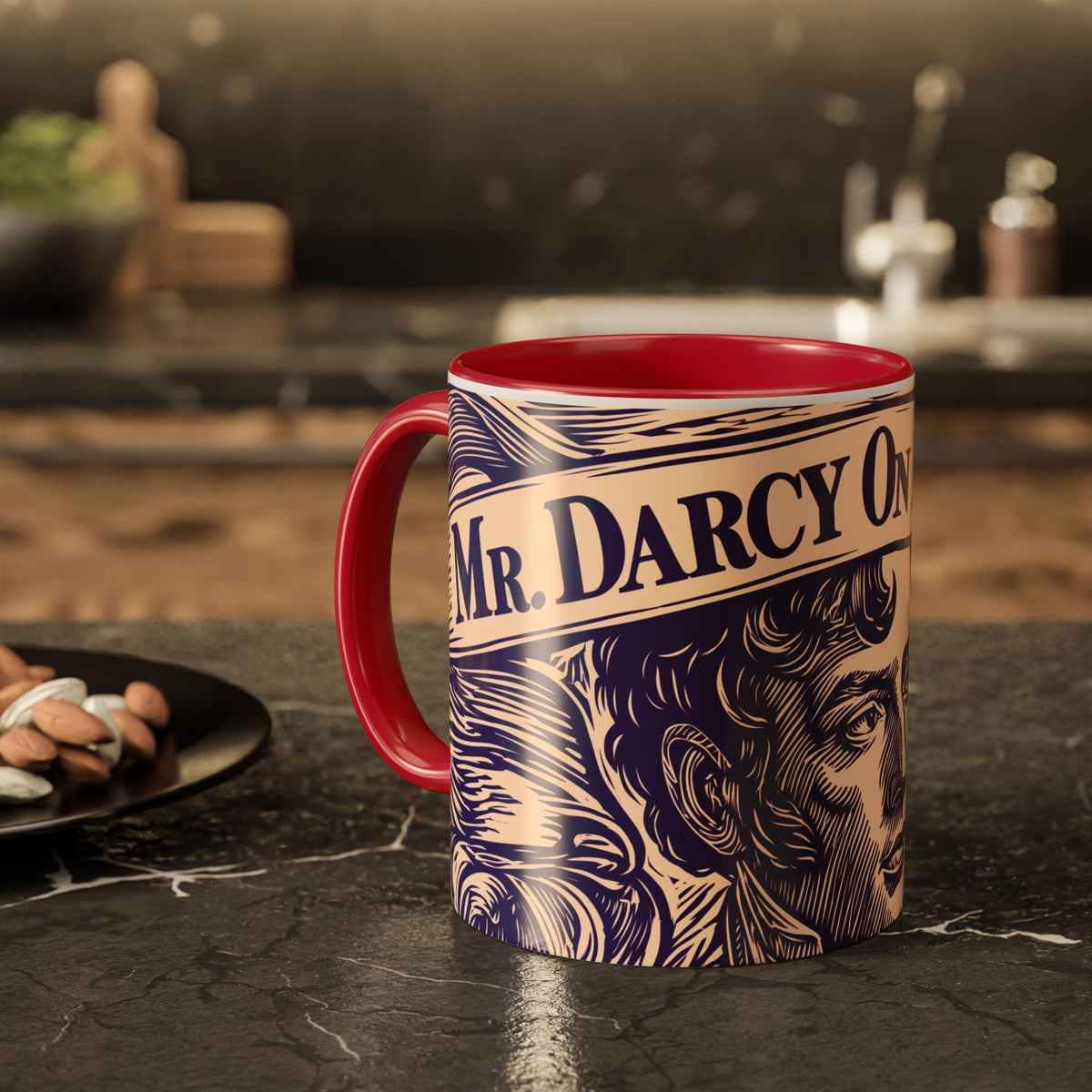 Darcy On My Mind Ceramic Mug — Jane Austen Literary Coffee Cup (11oz/15oz)