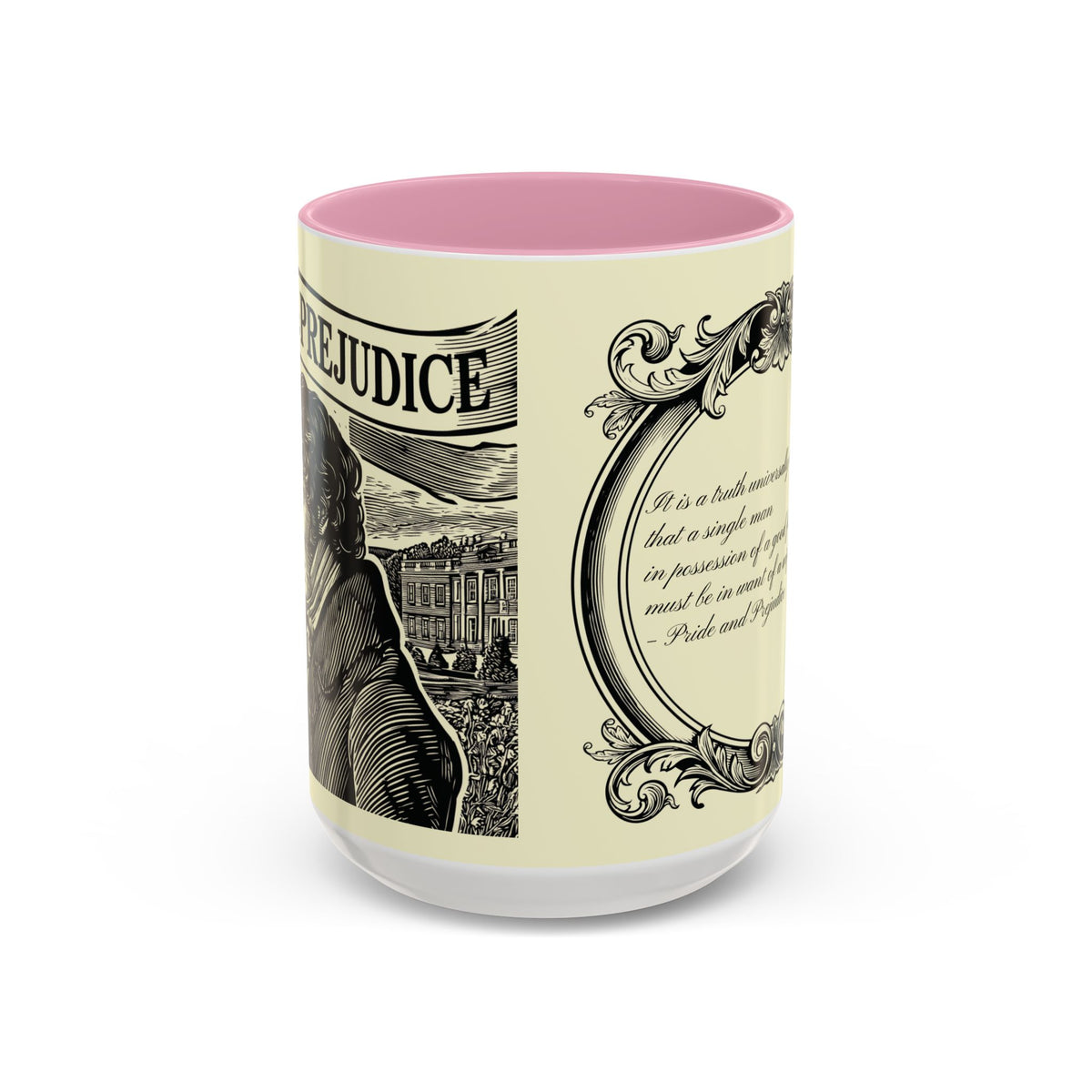 Pride and Prejudice Quote Mug — “Mr. Darcy at Pemberley” Vintage Jane Austen Coffee Cup (11oz/15oz)