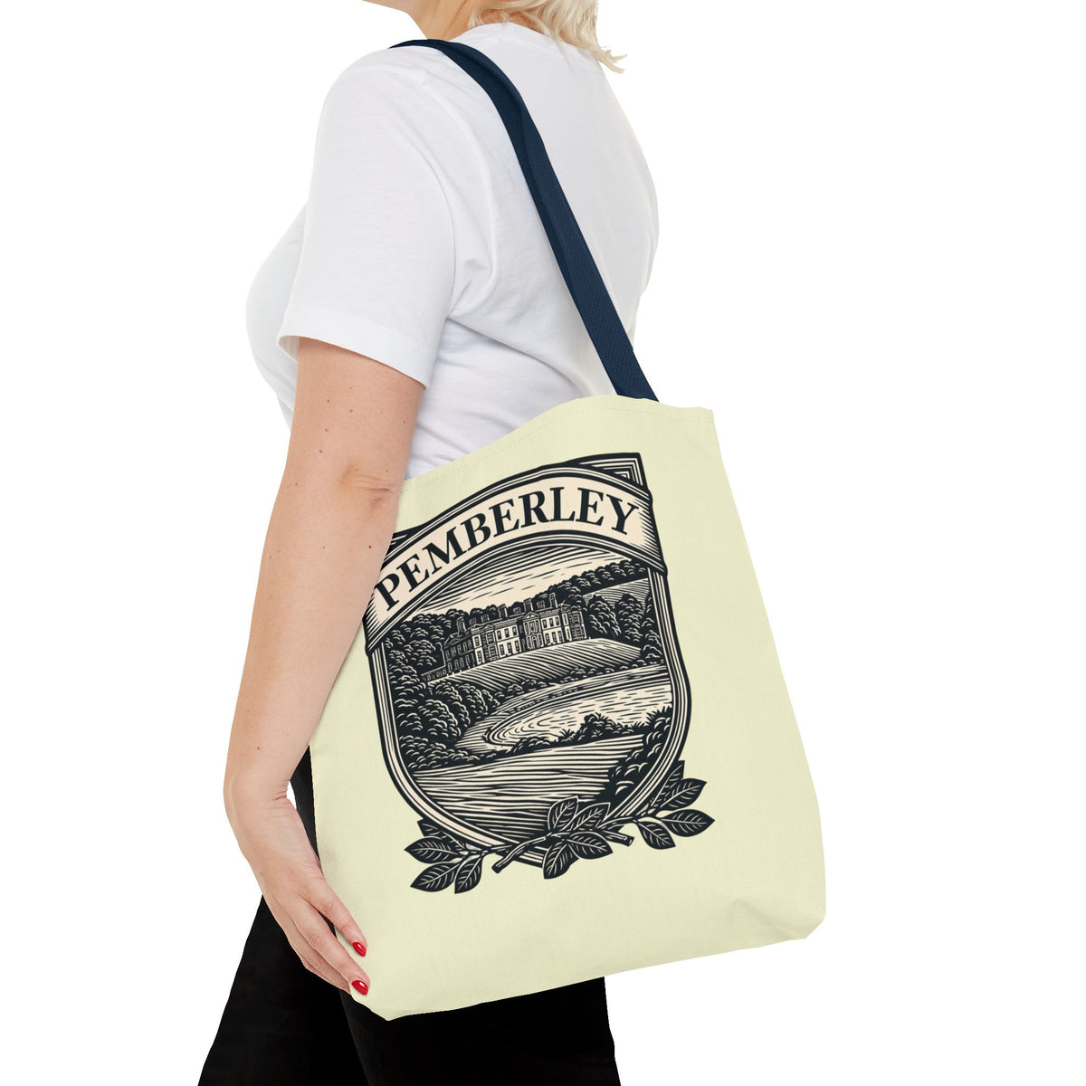 Pemberley Crest Tote Bag — Regency Manor Vintage Shield Canvas Tote