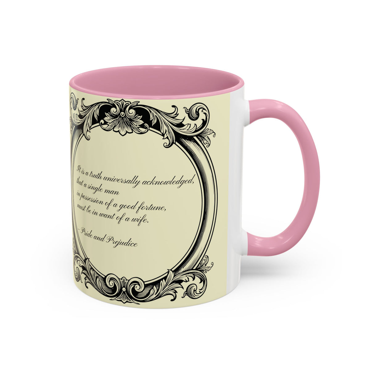 Pride and Prejudice Quote Mug — “Mr. Darcy at Pemberley” Vintage Jane Austen Coffee Cup (11oz/15oz)