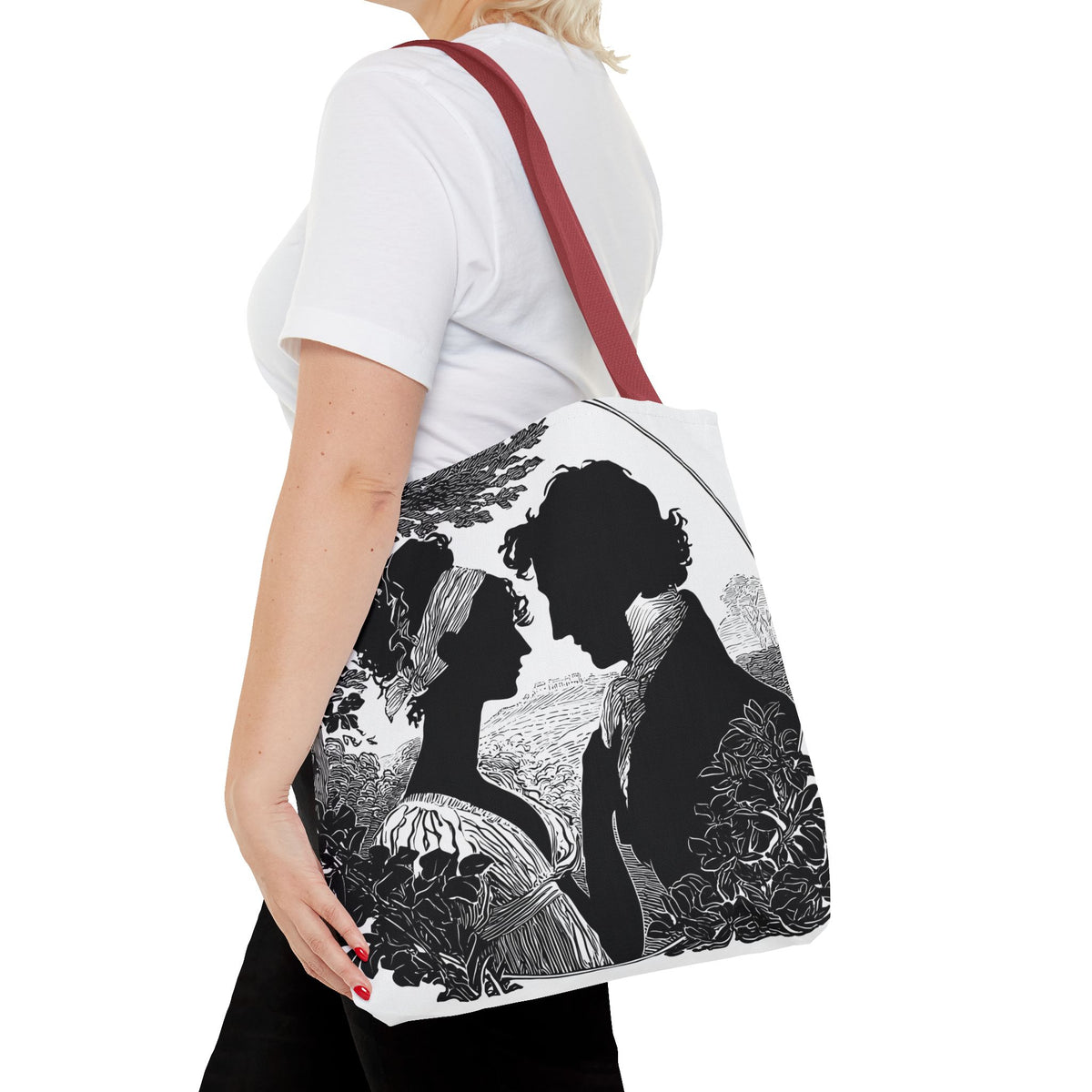 Silhouette Romance Tote Bag — Vintage Regency Couple