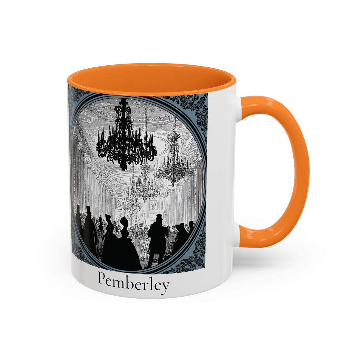 Pemberley Ballroom Illustration Mug | Color Accent Ceramic Mug