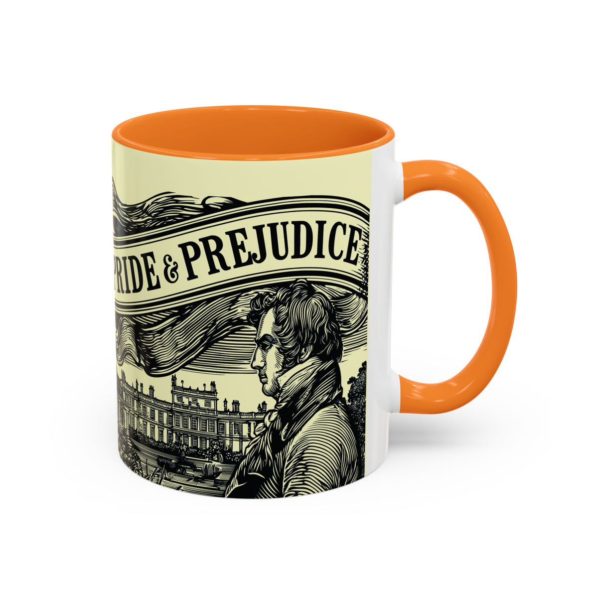 Pride & Prejudice Vintage Illustration Ceramic Mug — Mr. Darcy at Pemberley with Quote (11oz/15oz)