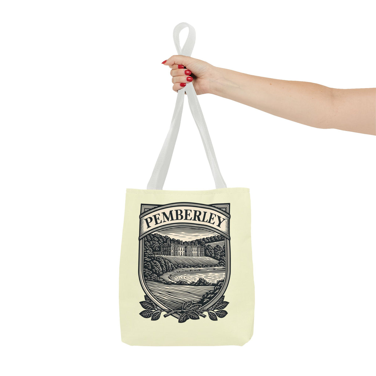 Pemberley Crest Tote Bag — Regency Manor Vintage Shield Canvas Tote