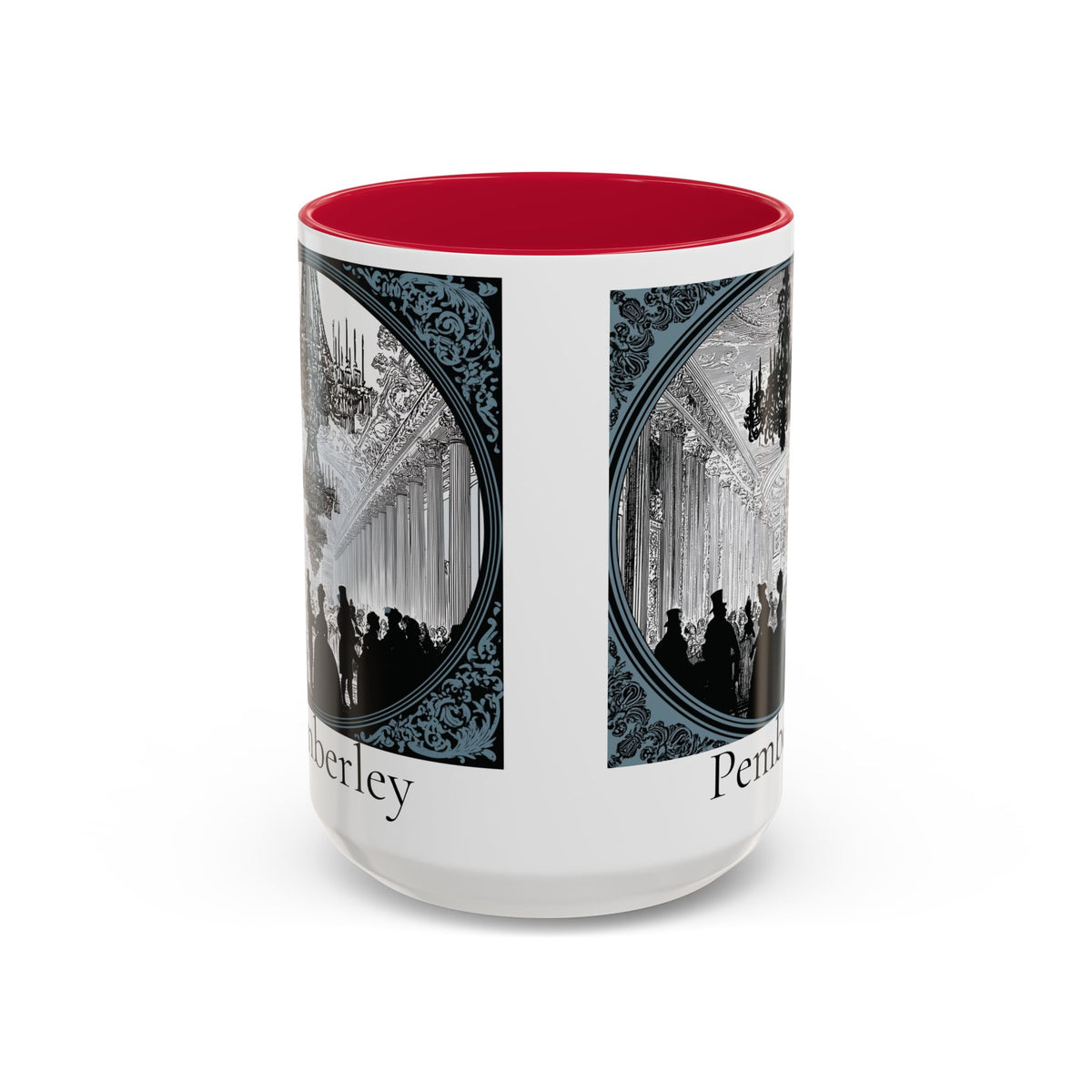 Pemberley Ballroom Illustration Mug | Color Accent Ceramic Mug
