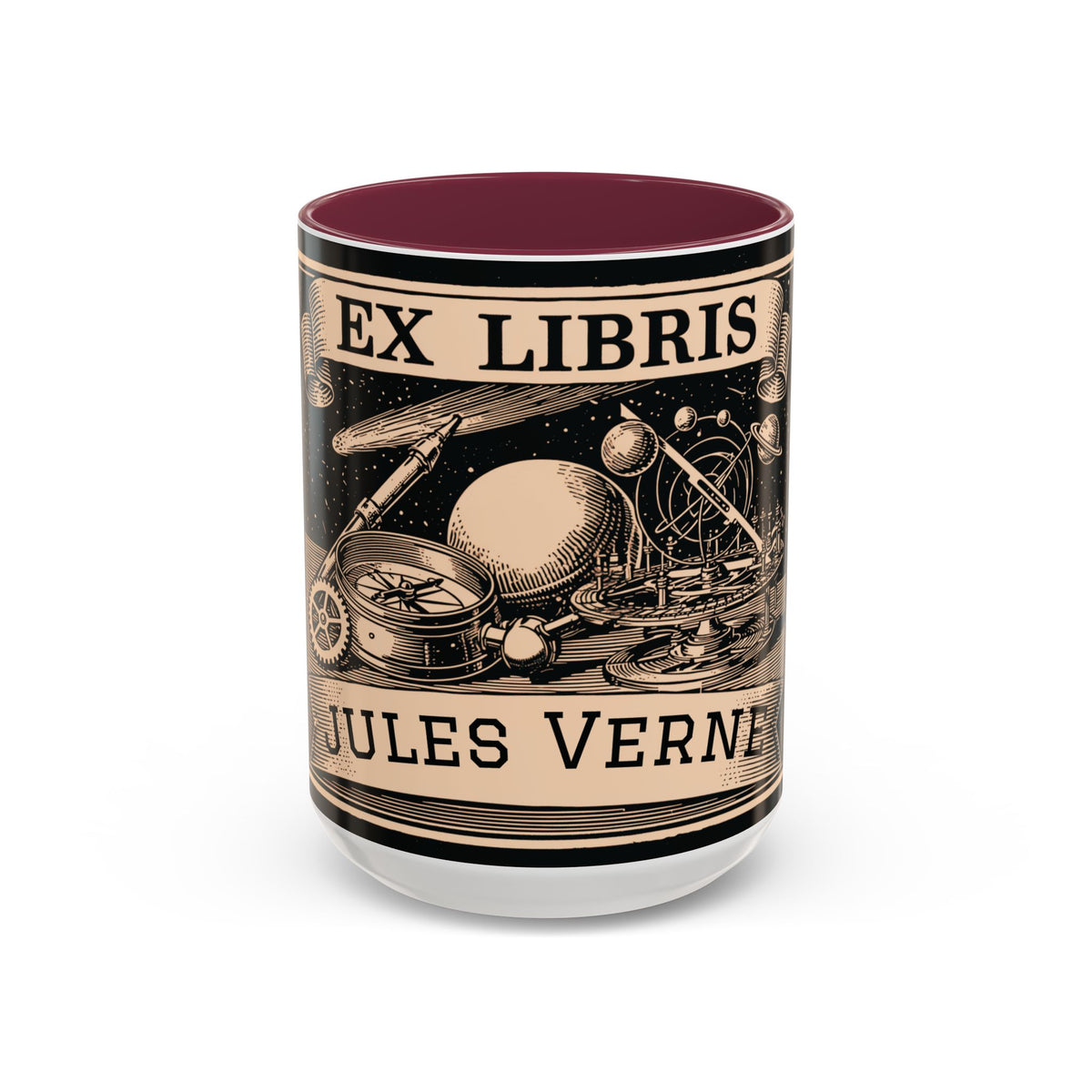 Jules Verne Ex Libris Vintage Science Fiction Coffee Mug (11oz & 15oz)