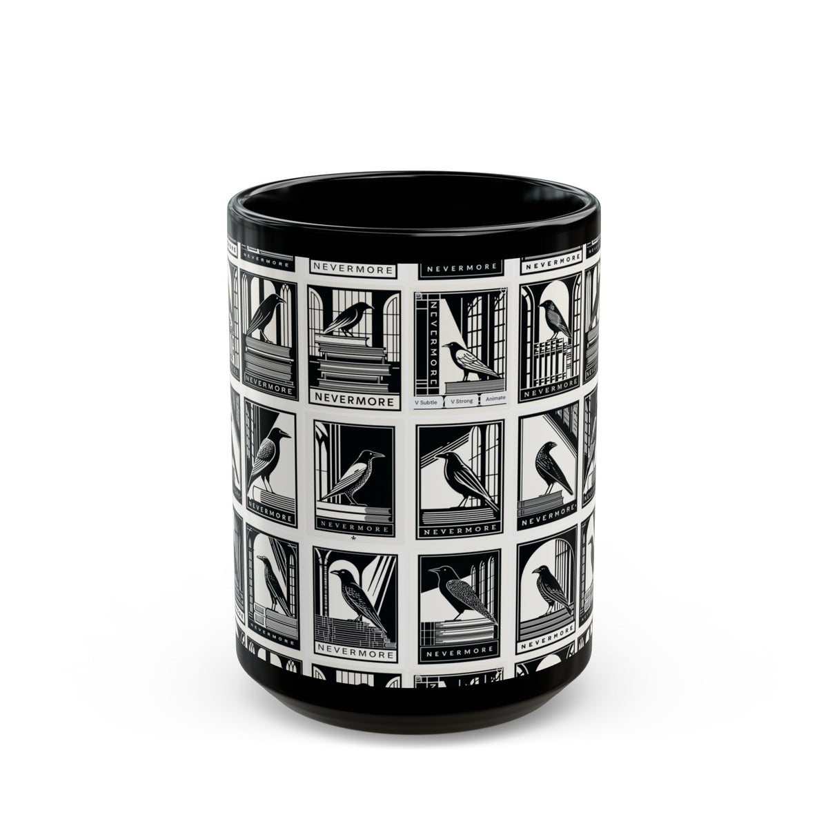Nevermore Raven Tiles mug | Black Mug