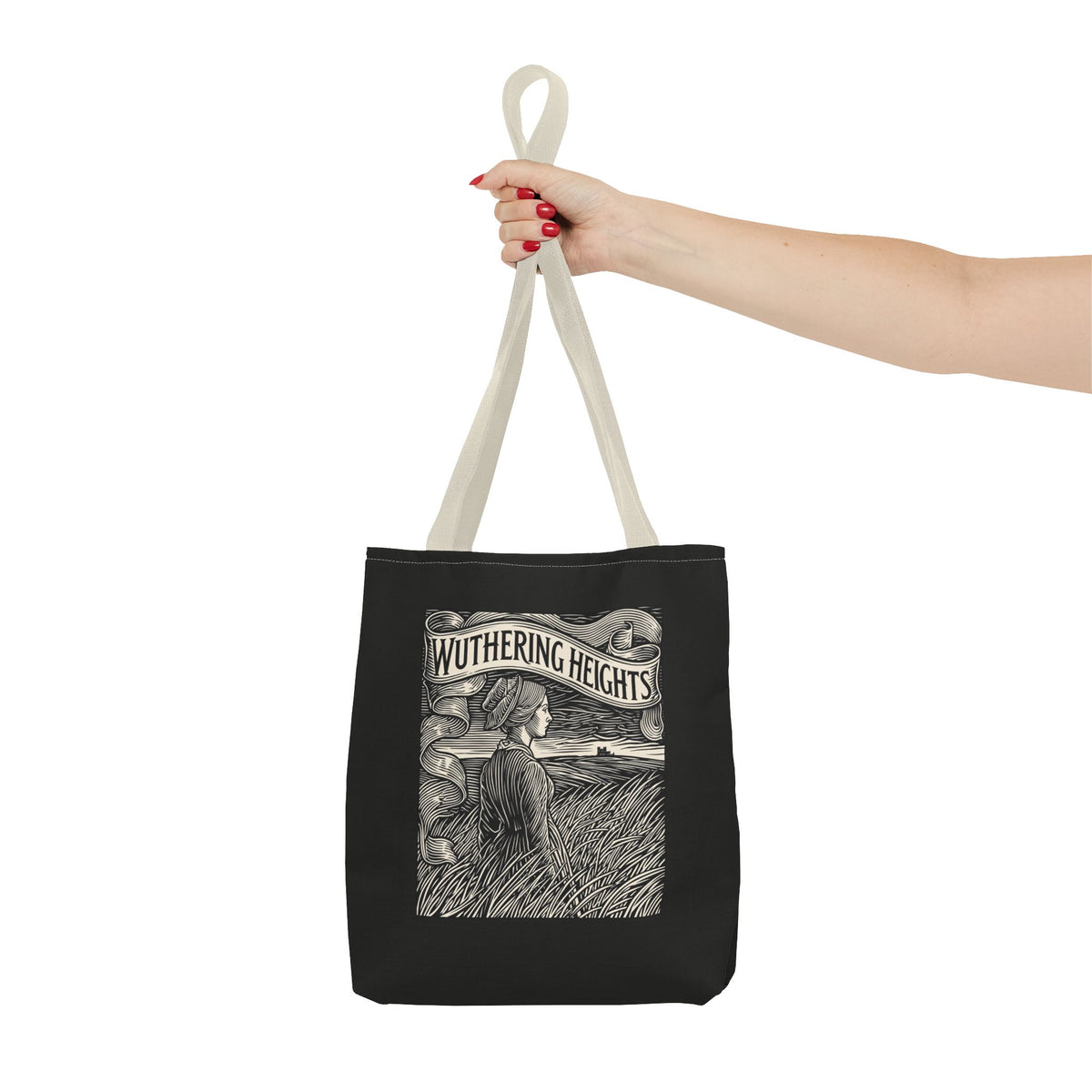 Wuthering Heights Illustrated Tote Bag — Gothic Novel Literary Canvas Tote
