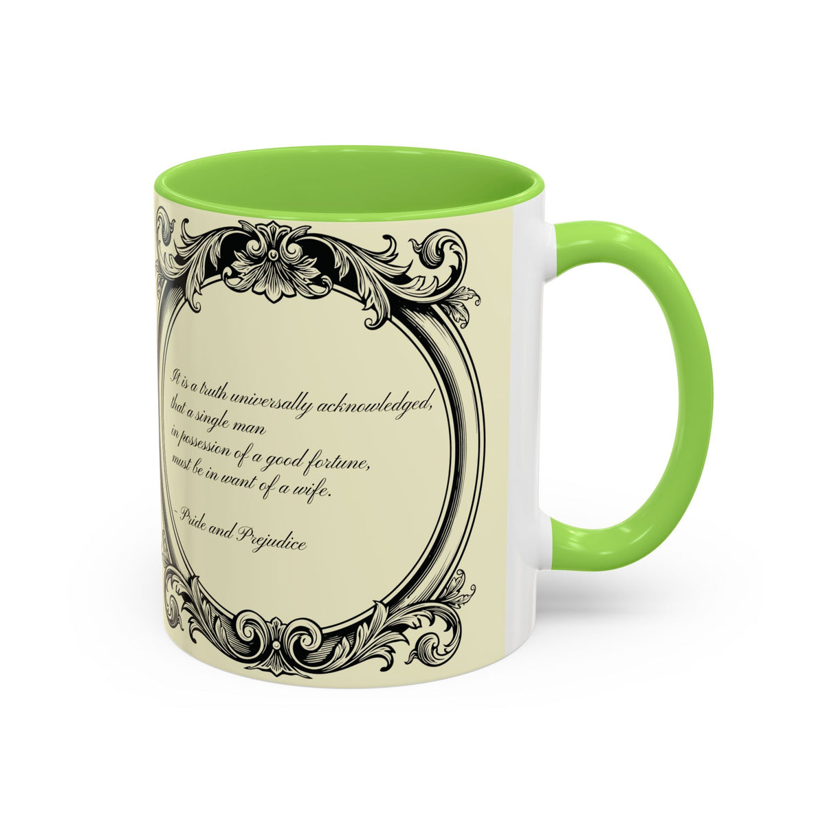 Pride and Prejudice Quote Mug — “Mr. Darcy at Pemberley” Vintage Jane Austen Coffee Cup (11oz/15oz)