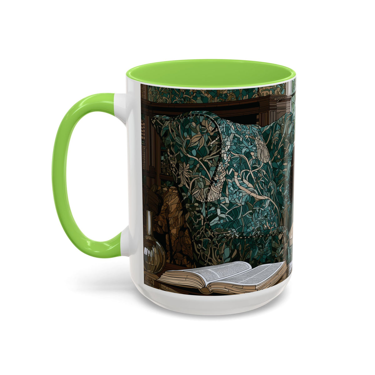 Cozy Reading Nook Cat Mug | Ceramic Coffee Cup 11oz 15oz