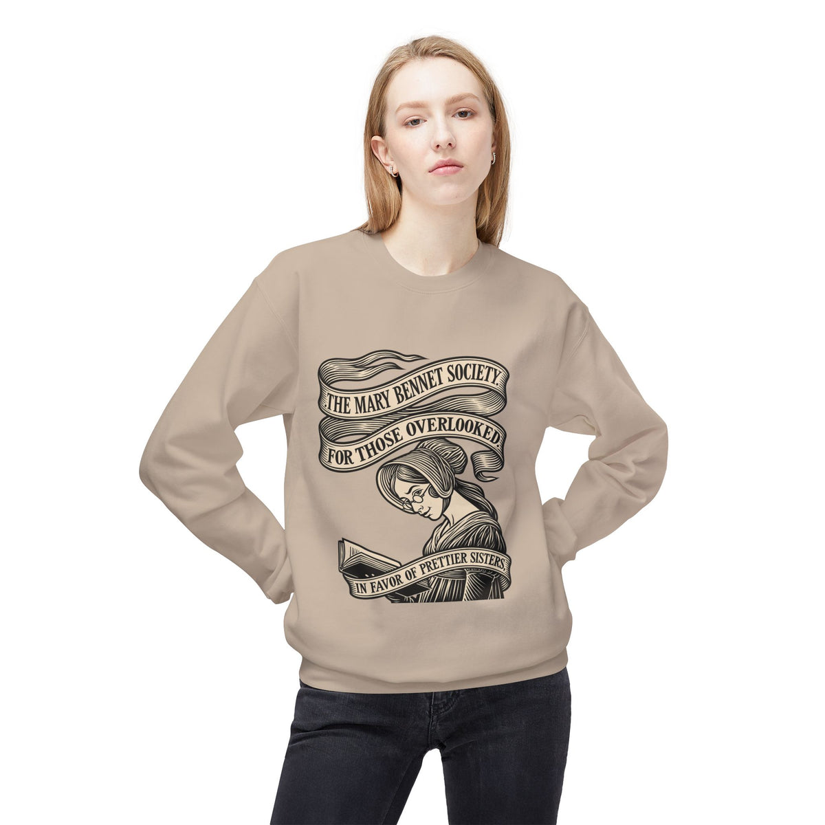 Crewneck Sweatshirt — “The Mary Bennet Society for Those Overlooked” Literary Pride Pullover