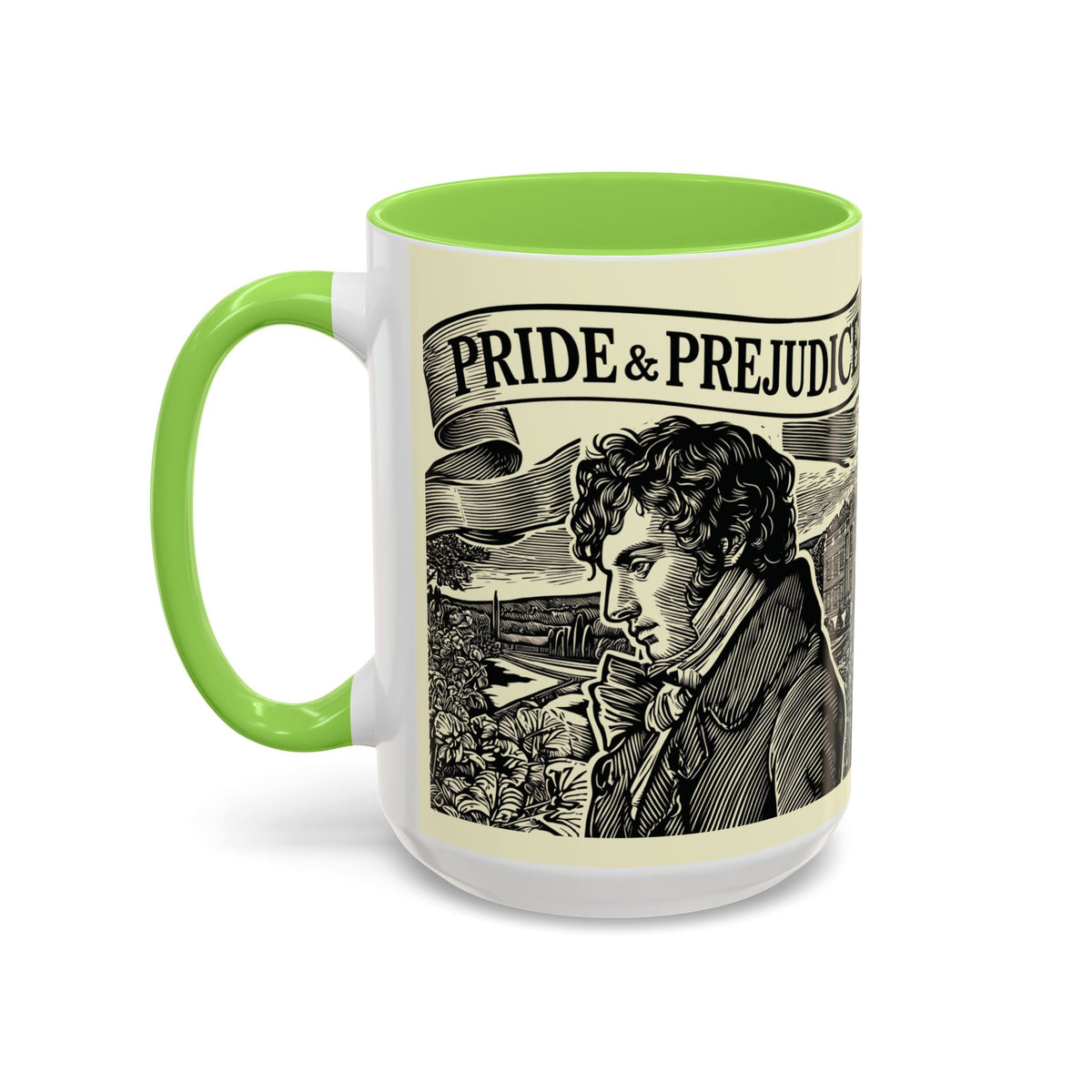 Pride and Prejudice Quote Mug — “Mr. Darcy at Pemberley” Vintage Jane Austen Coffee Cup (11oz/15oz)