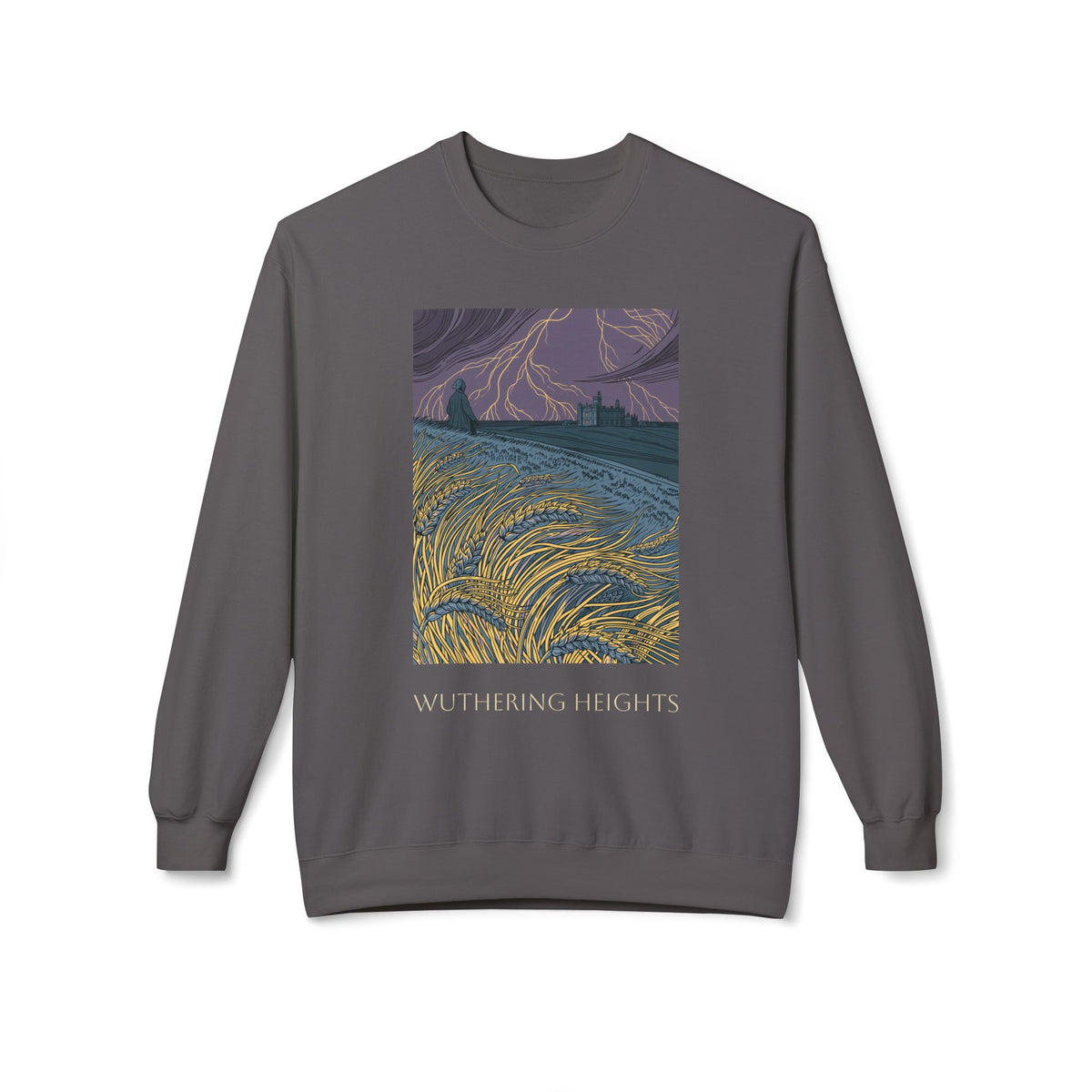 Wurthering Heights Crewneck Sweatshirt — Moorscape "I'd Marry the Storm Again"
