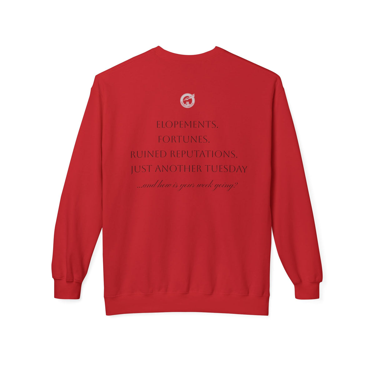 Regency Drama Crewneck Sweatshirt — "Rife With Regency Drama" Vintage Floral Graphic