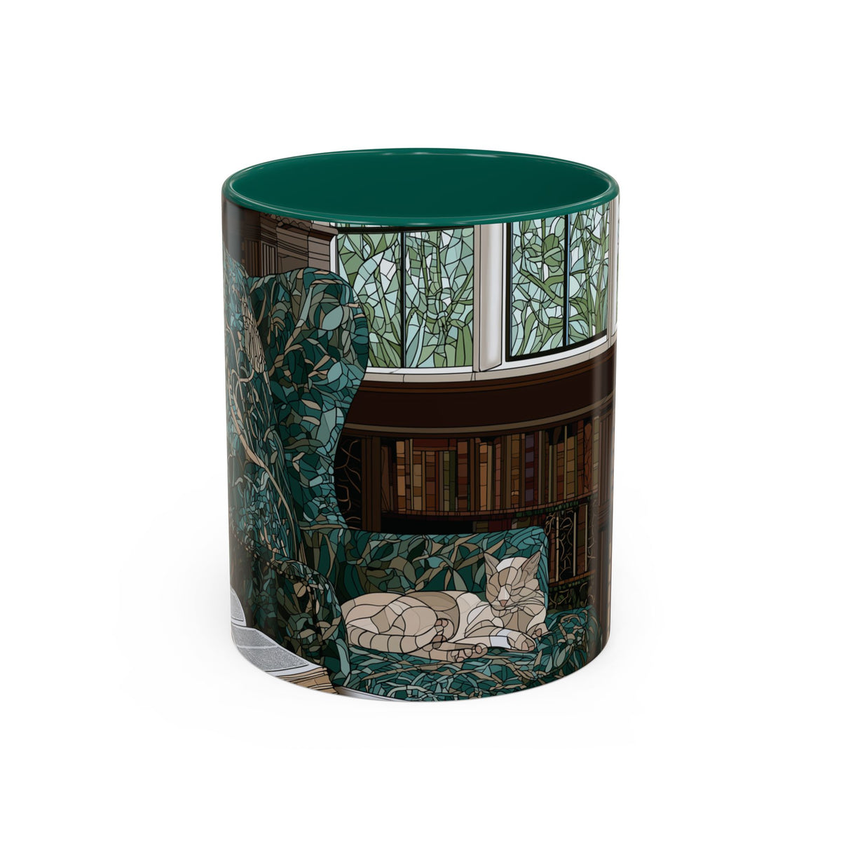 Cozy Reading Nook Cat Mug | Ceramic Coffee Cup 11oz 15oz